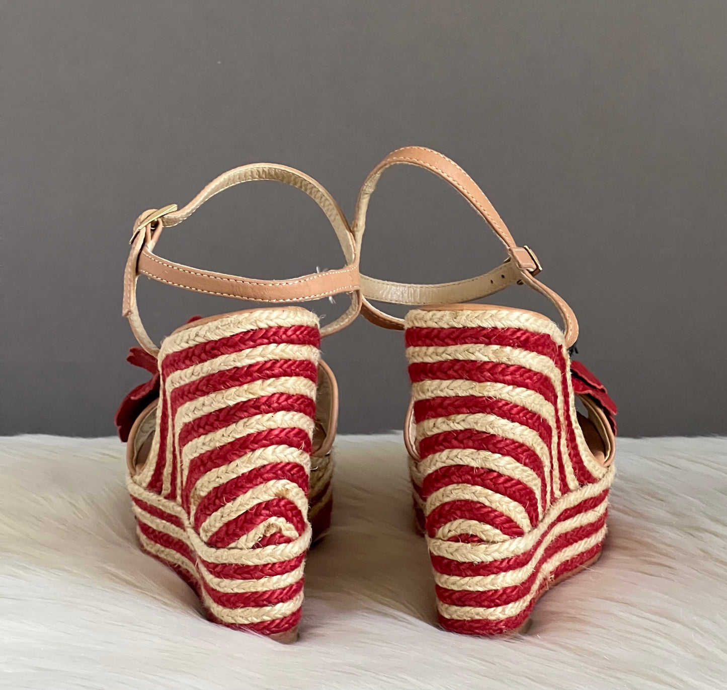 Kate Spade Espadrille Striped Wedge Sandal