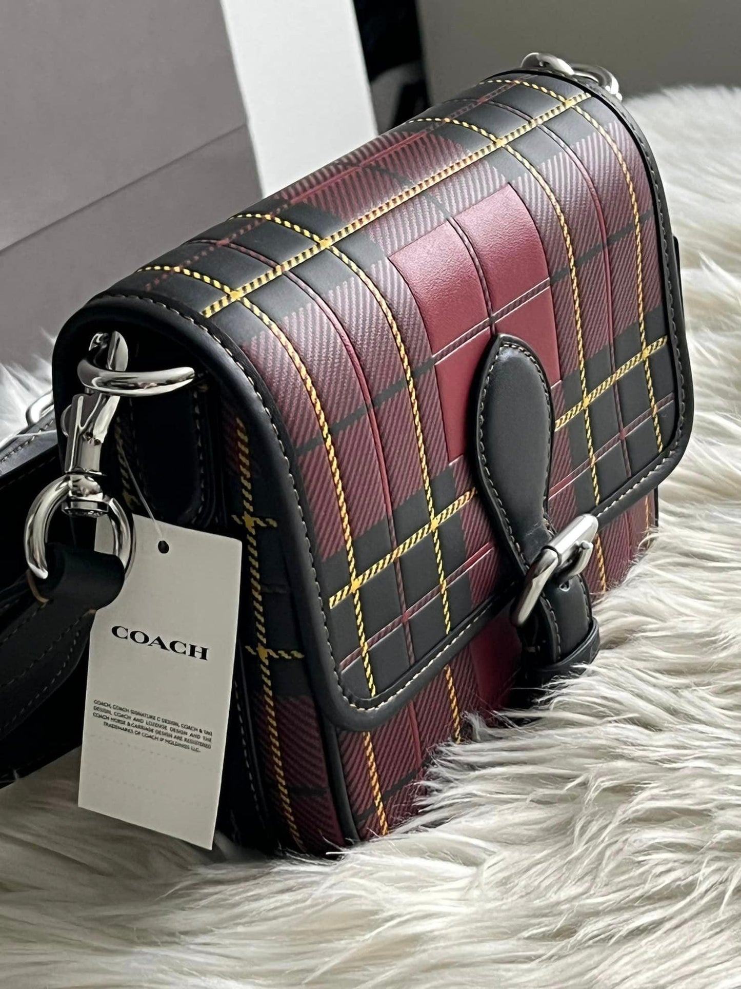 Coach Frankie Crossbody 18 with Plaid Print