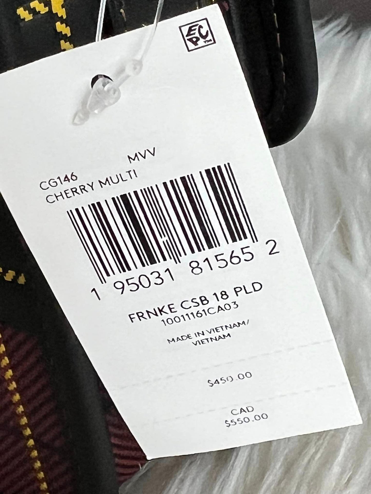 Coach Frankie Crossbody 18 with Plaid Print