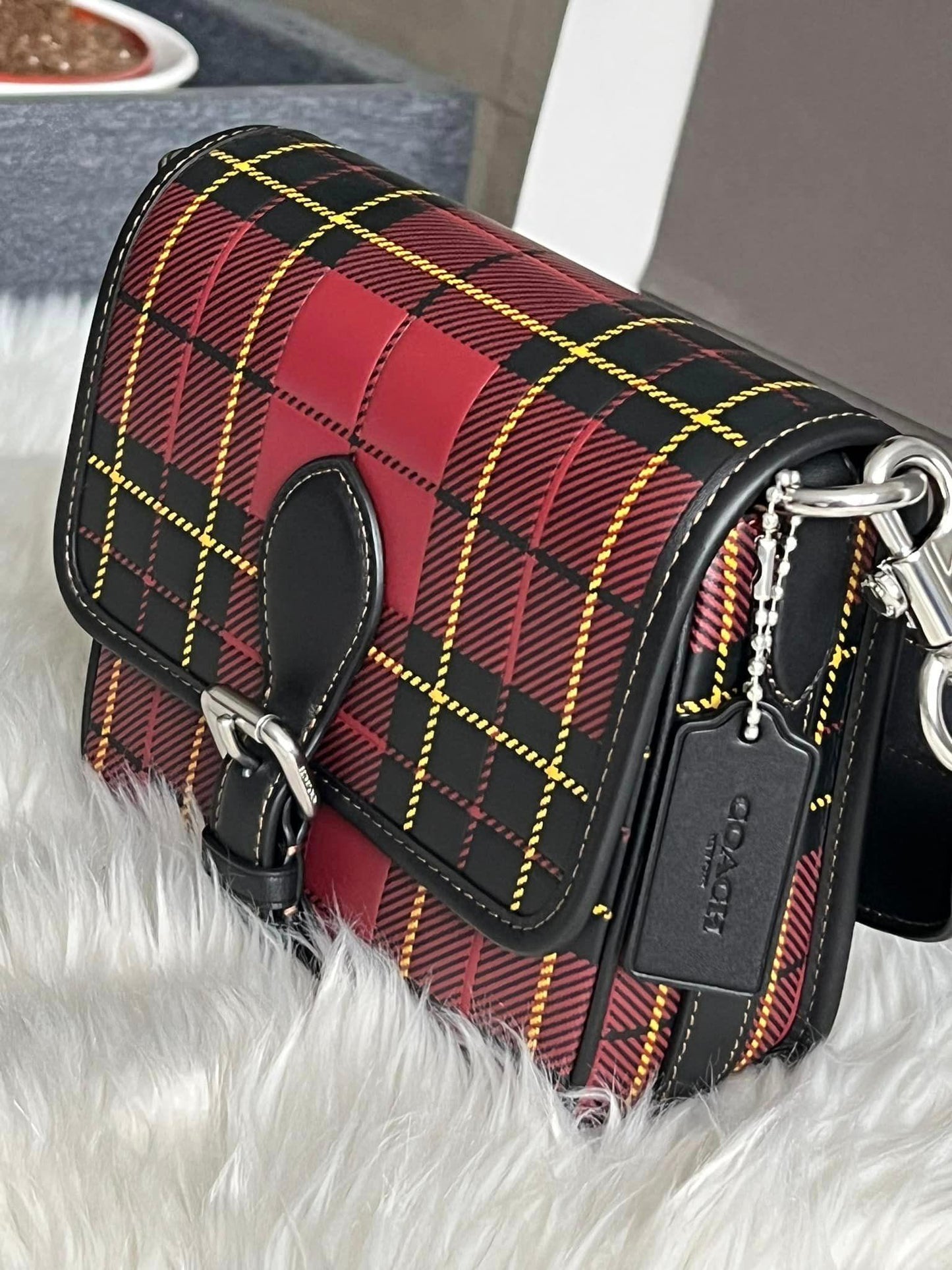 Coach Frankie Crossbody 18 with Plaid Print