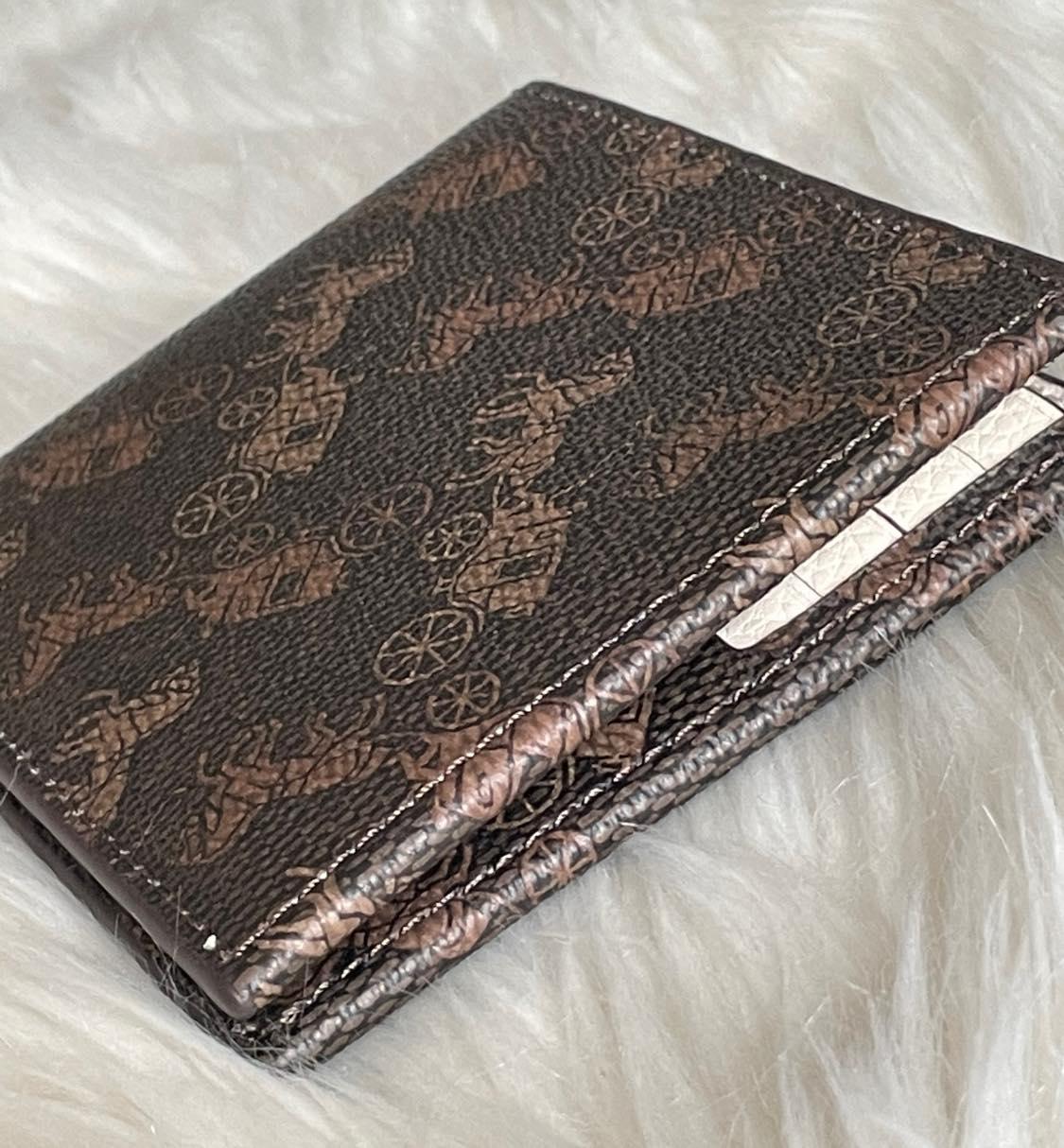 Coach Double Billfold Wallet with Horse and Carriage Print
