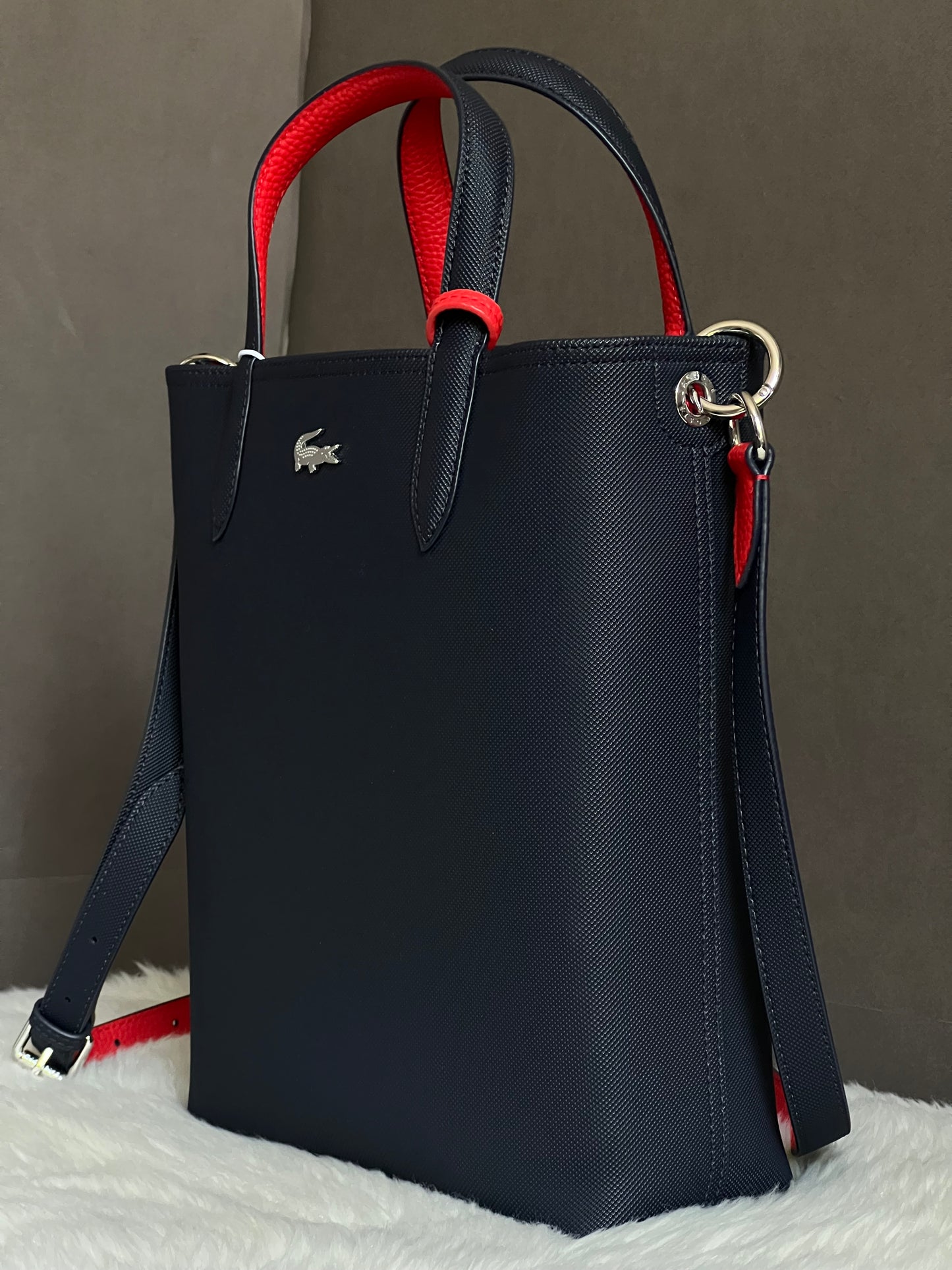 Lacoste Women’s Anna Vertical Reversible Tote with Pouch