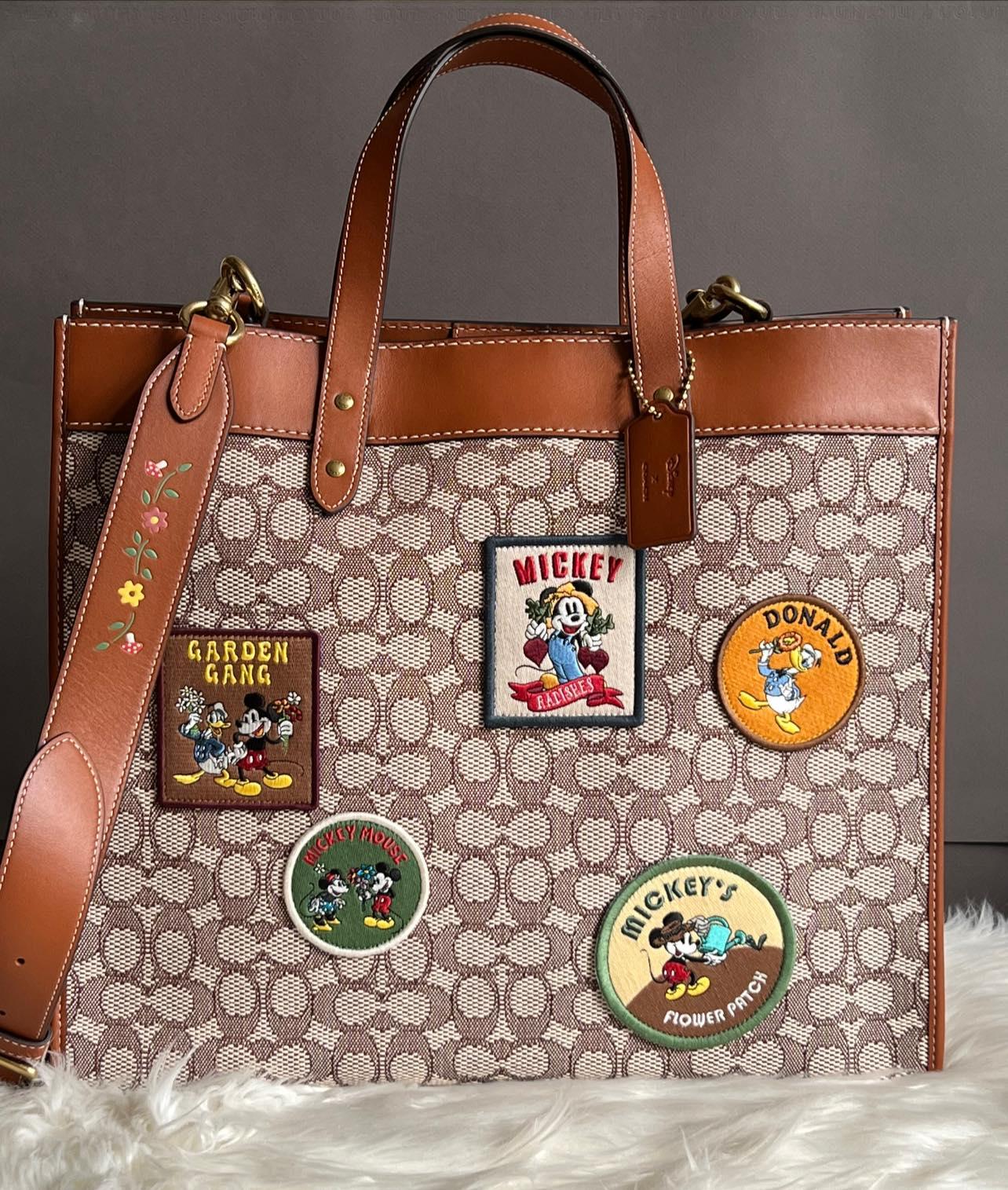Disney X Coach Field Tote 40 in Signature Textile Jacquard with Patches