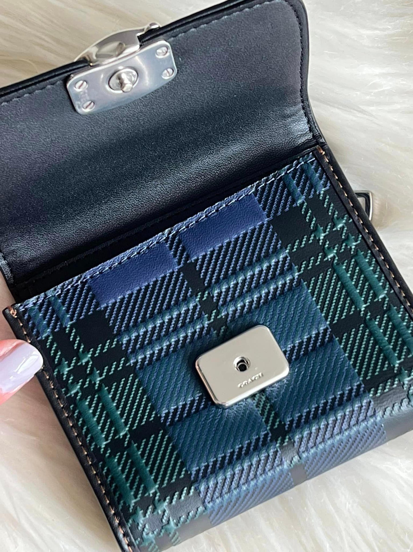 Coach Bandit Wallet with Plaid Print