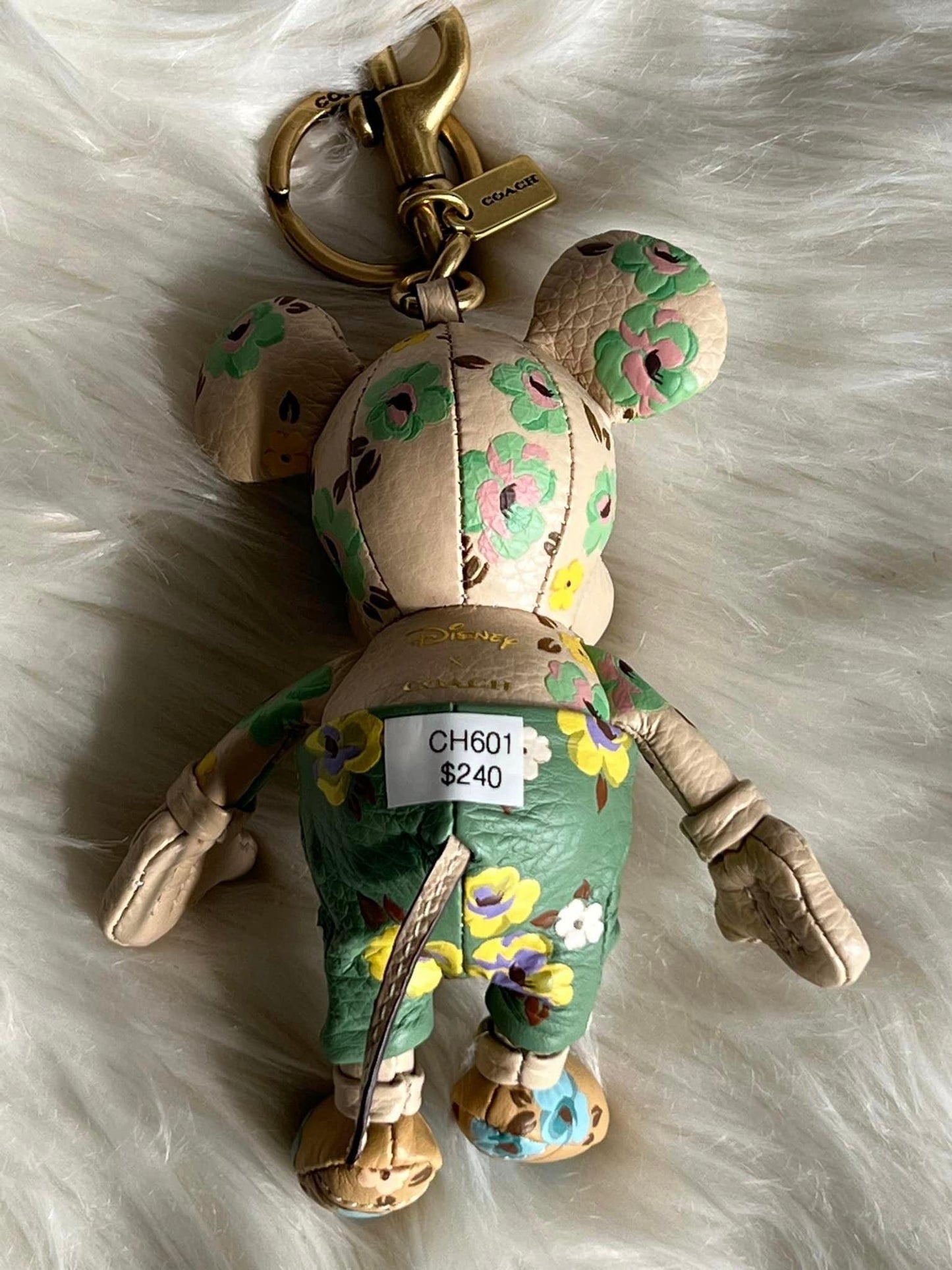 Disney X Coach Mickey Mouse Bag Charm with Floral Print