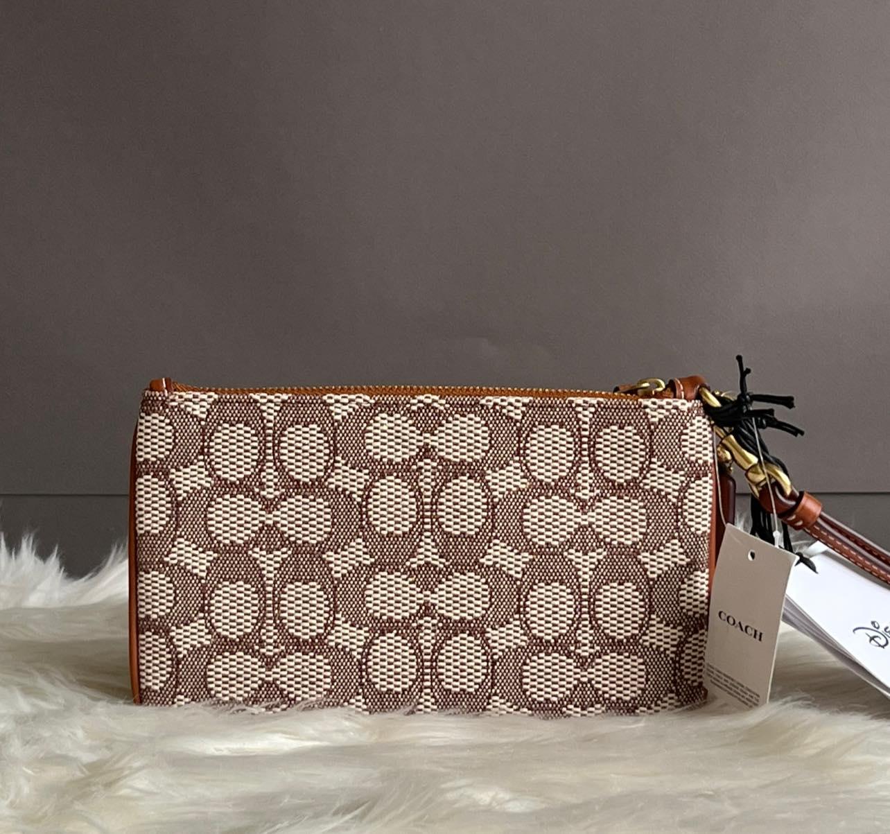 Disney X Coach Small Wristlet in Signature Textile Jacquard with Patches