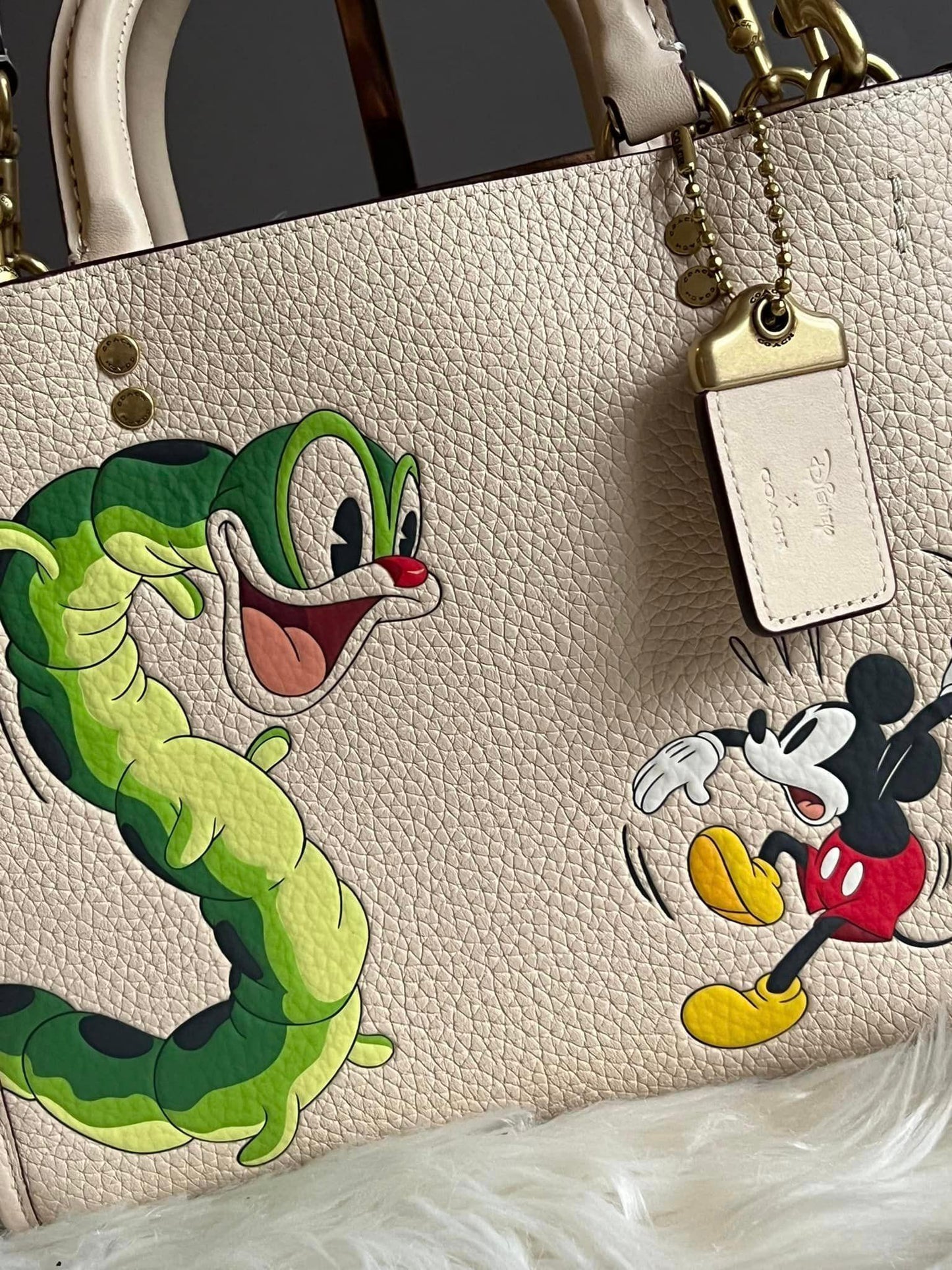 Disney X Coach Rogue 25 in Regenerative Leather with Mickey Mouse and Caterpillar