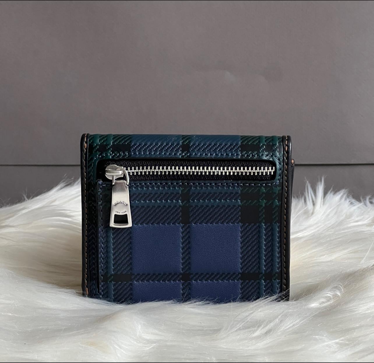 Coach Bandit Wallet with Plaid Print