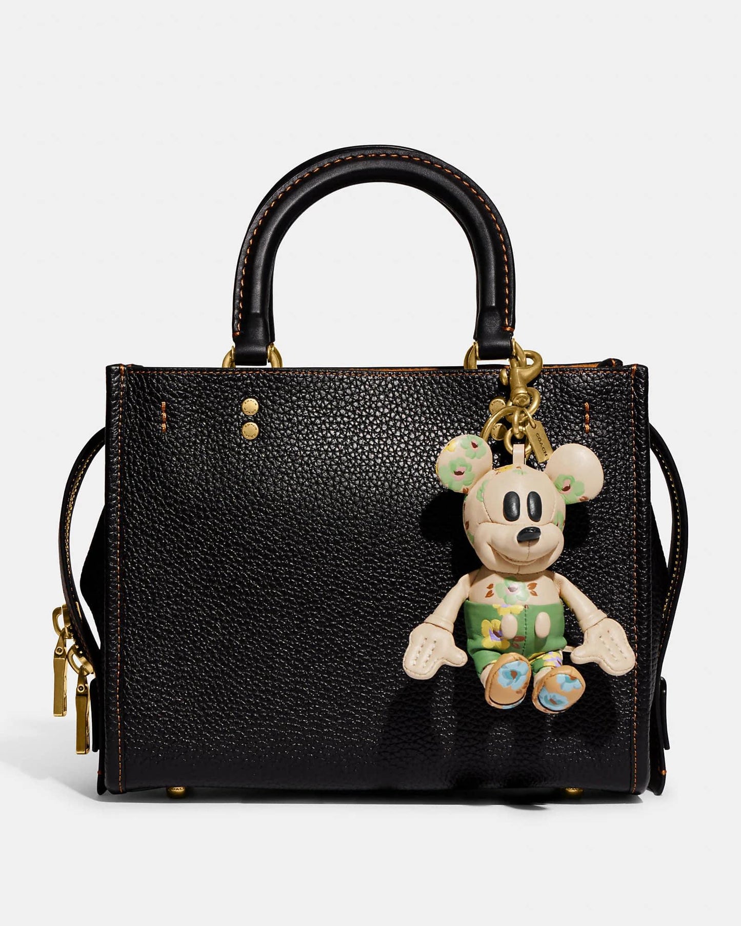 Disney X Coach Mickey Mouse Bag Charm with Floral Print