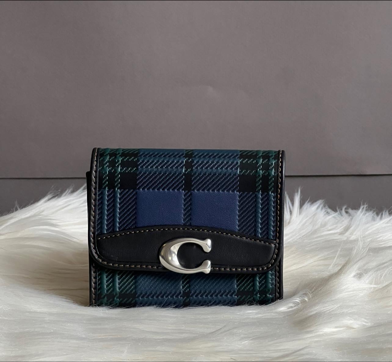 Coach Bandit Wallet with Plaid Print