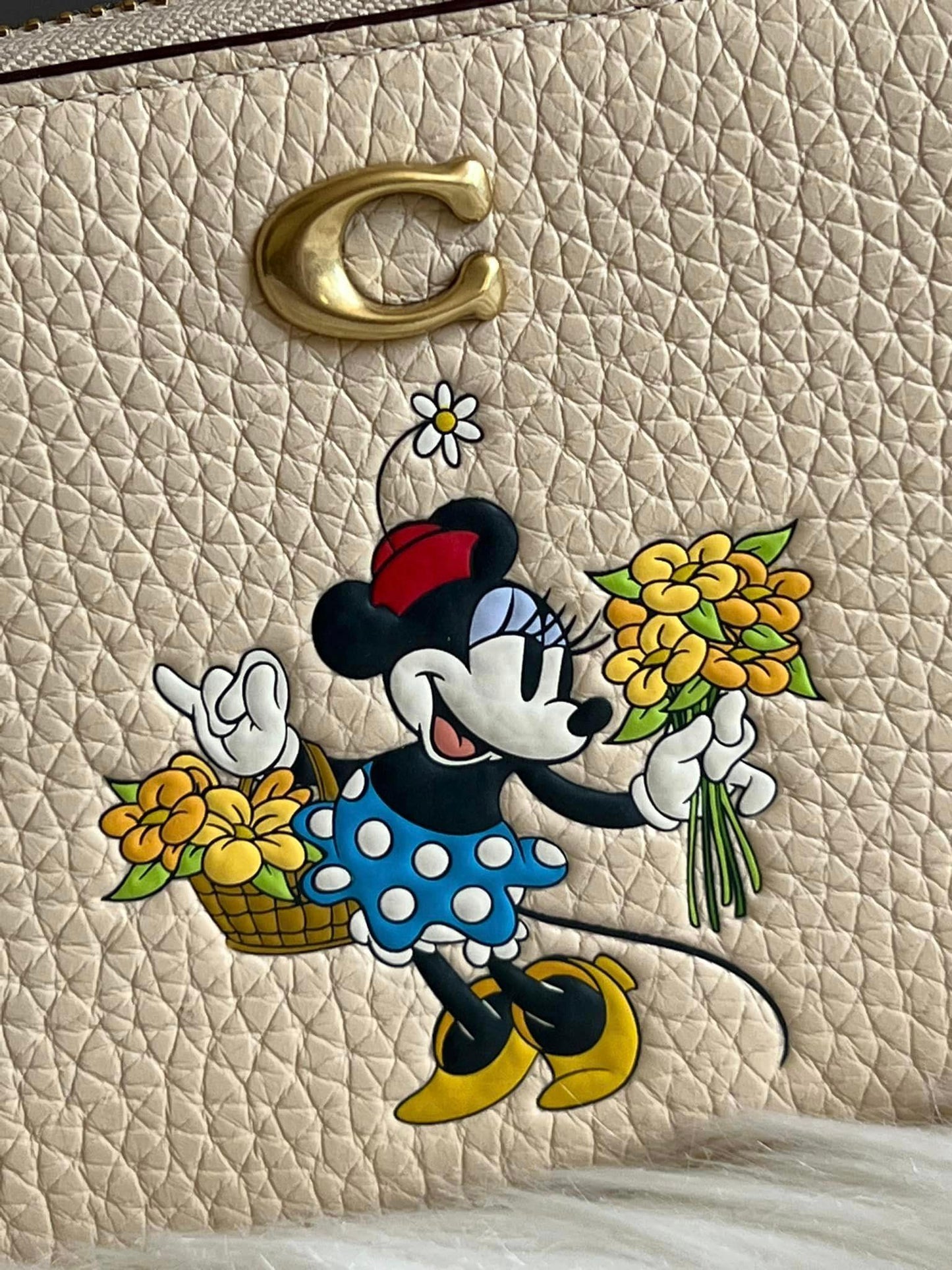 Disney X Coach Accordion Zip Wallet with Minnie Mouse in Regenerative Leather