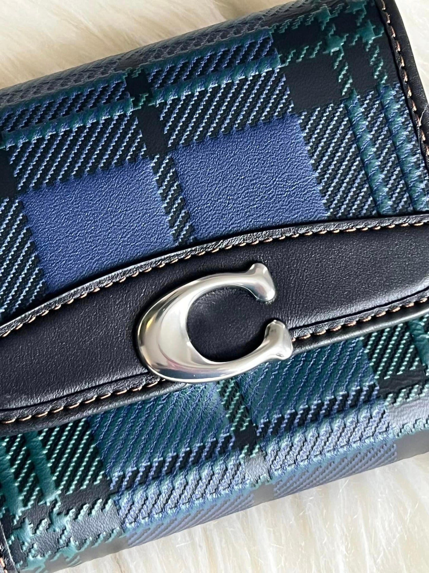 Coach Bandit Wallet with Plaid Print