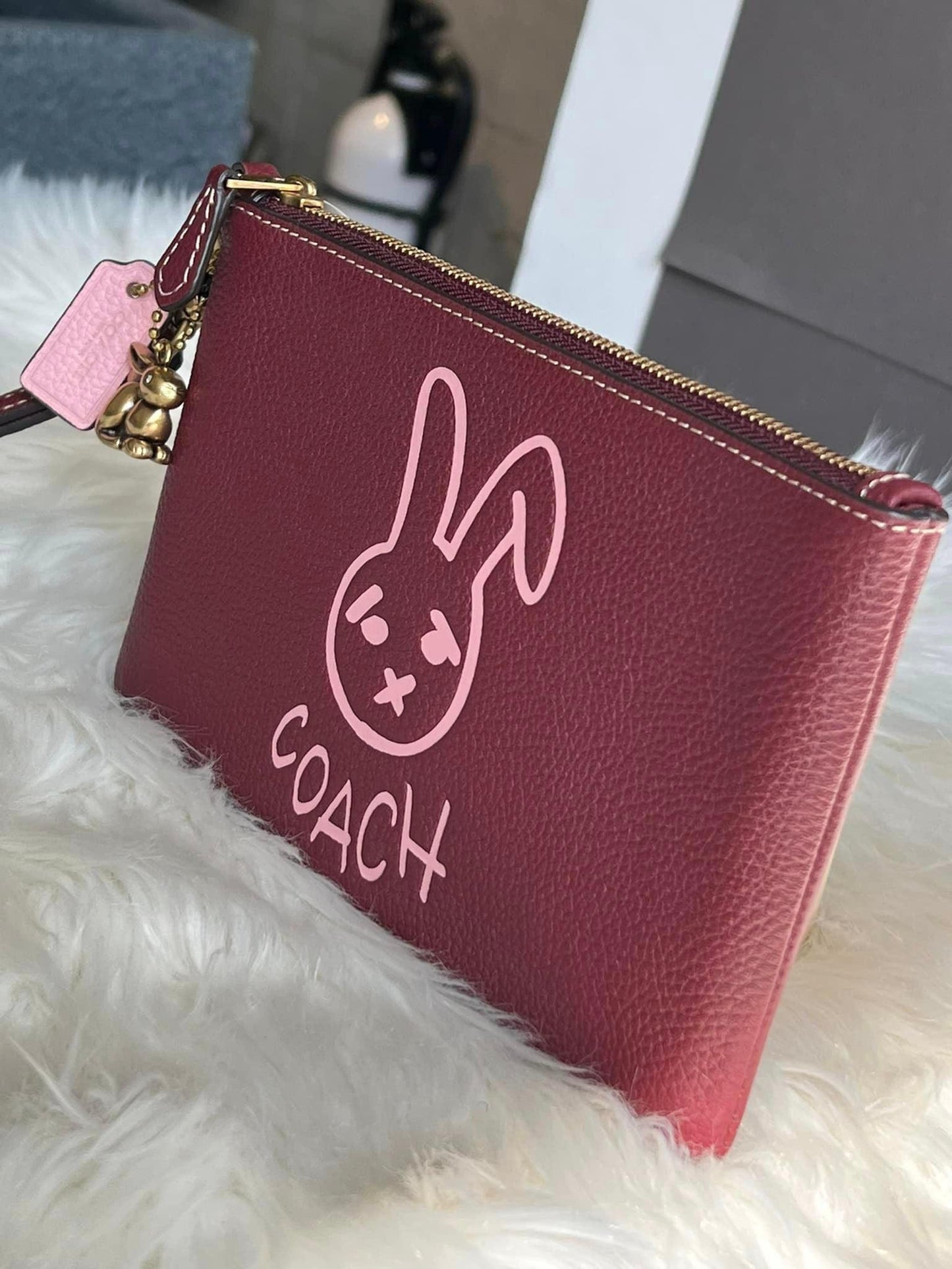 Coach Lunar New Year Small Wristlet with Rabbit