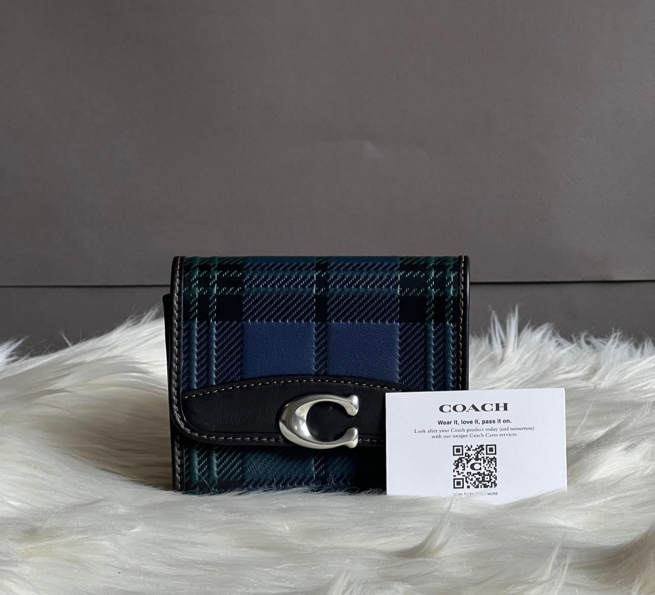 Coach Bandit Wallet with Plaid Print