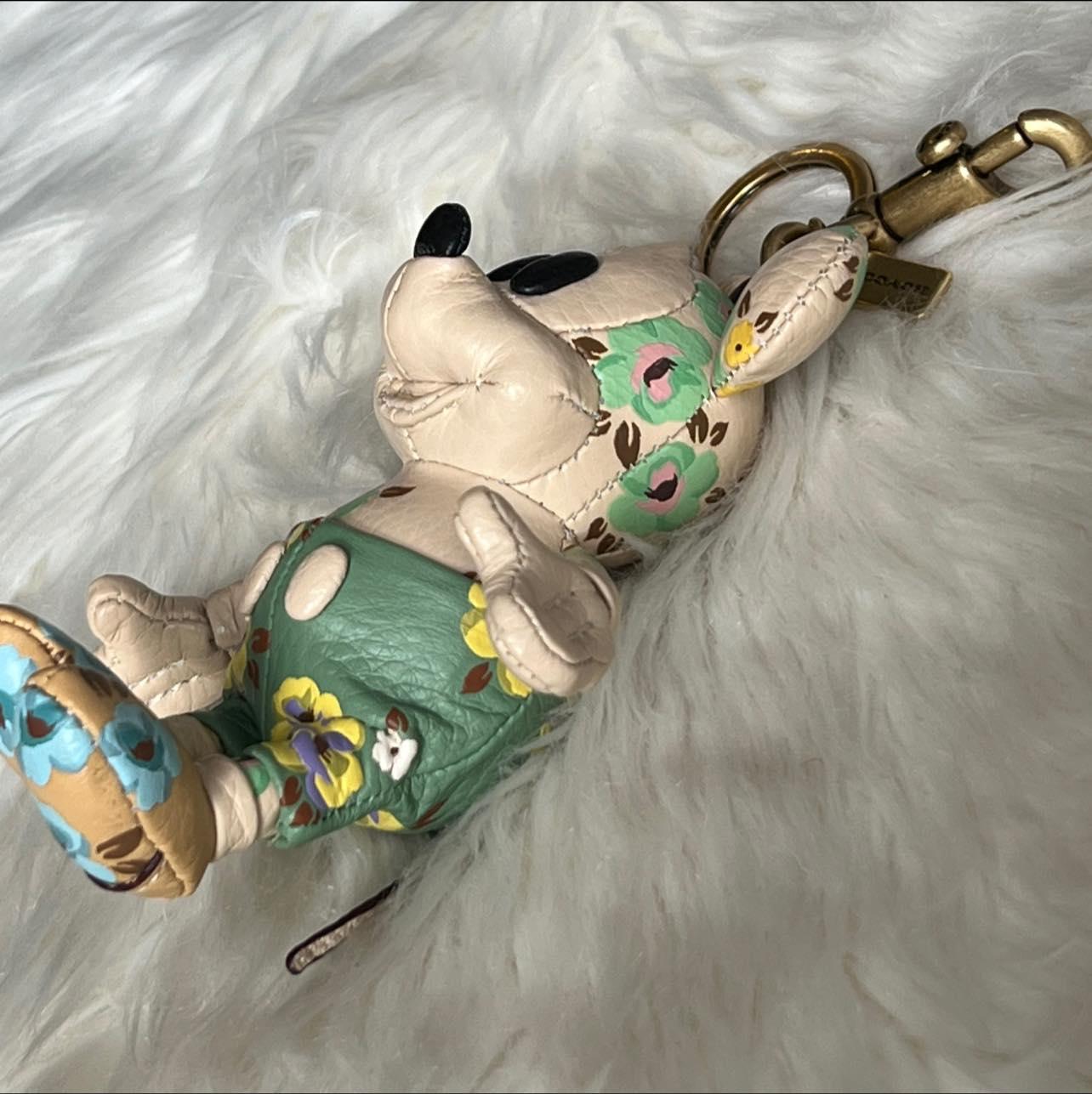 Disney X Coach Mickey Mouse Bag Charm with Floral Print