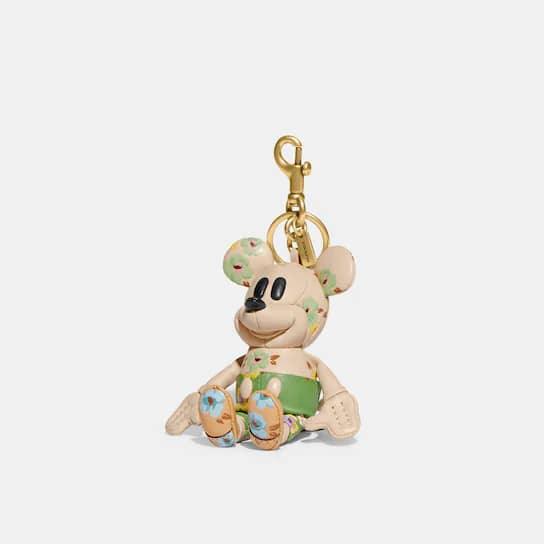 Disney X Coach Mickey Mouse Bag Charm with Floral Print