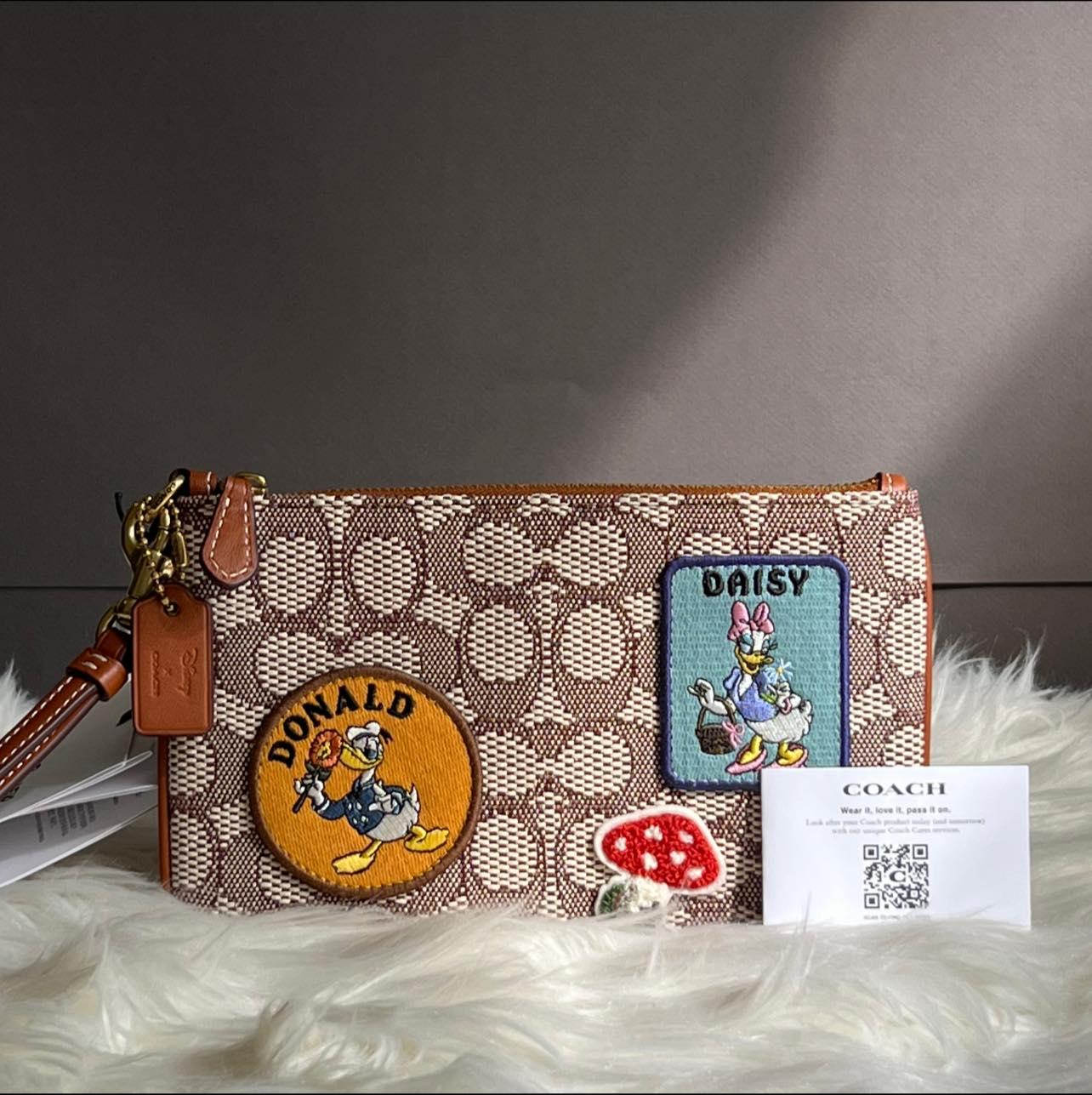 Disney X Coach Small Wristlet in Signature Textile Jacquard with Patches