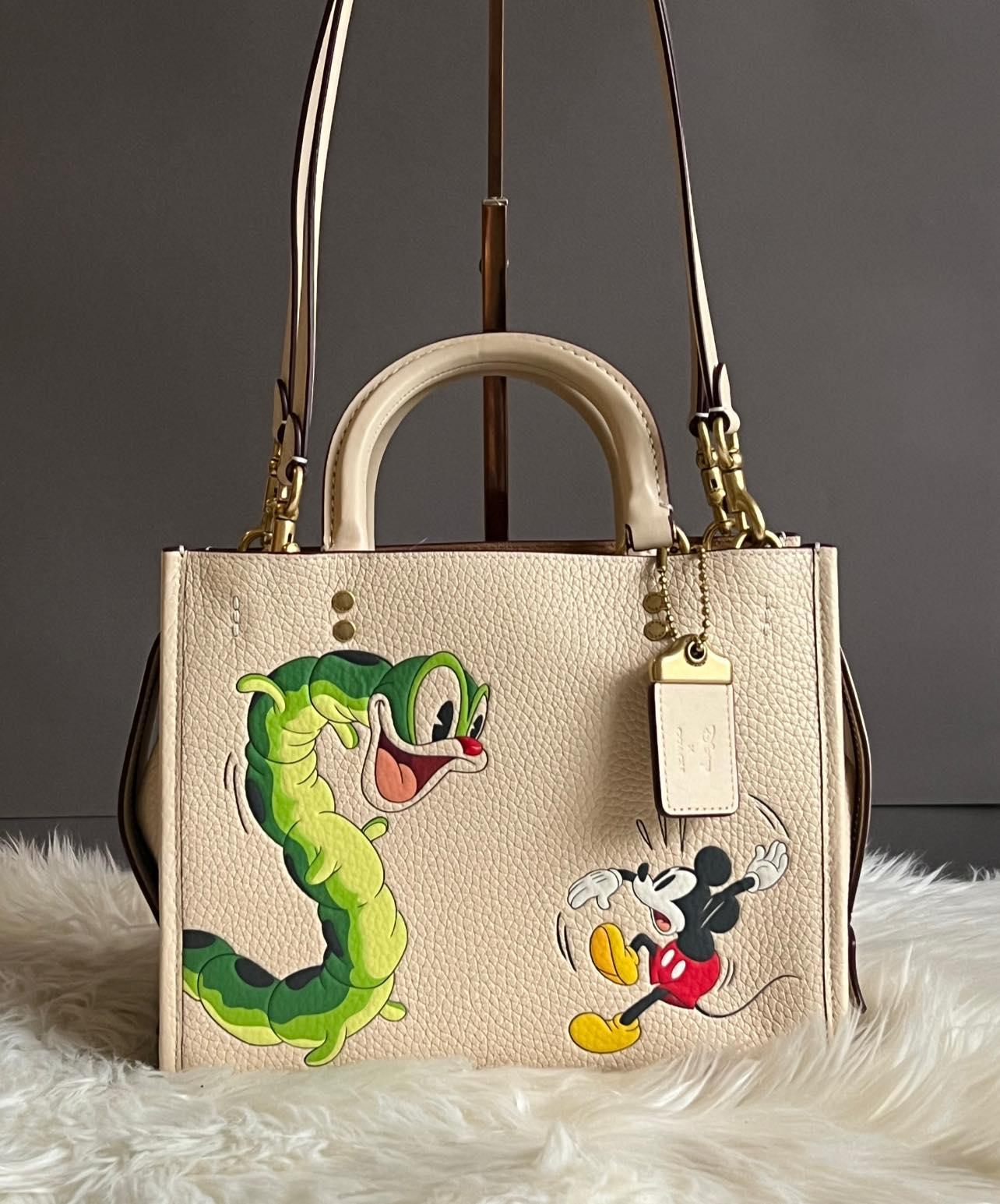 Disney X Coach Rogue 25 in Regenerative Leather with Mickey Mouse and Caterpillar