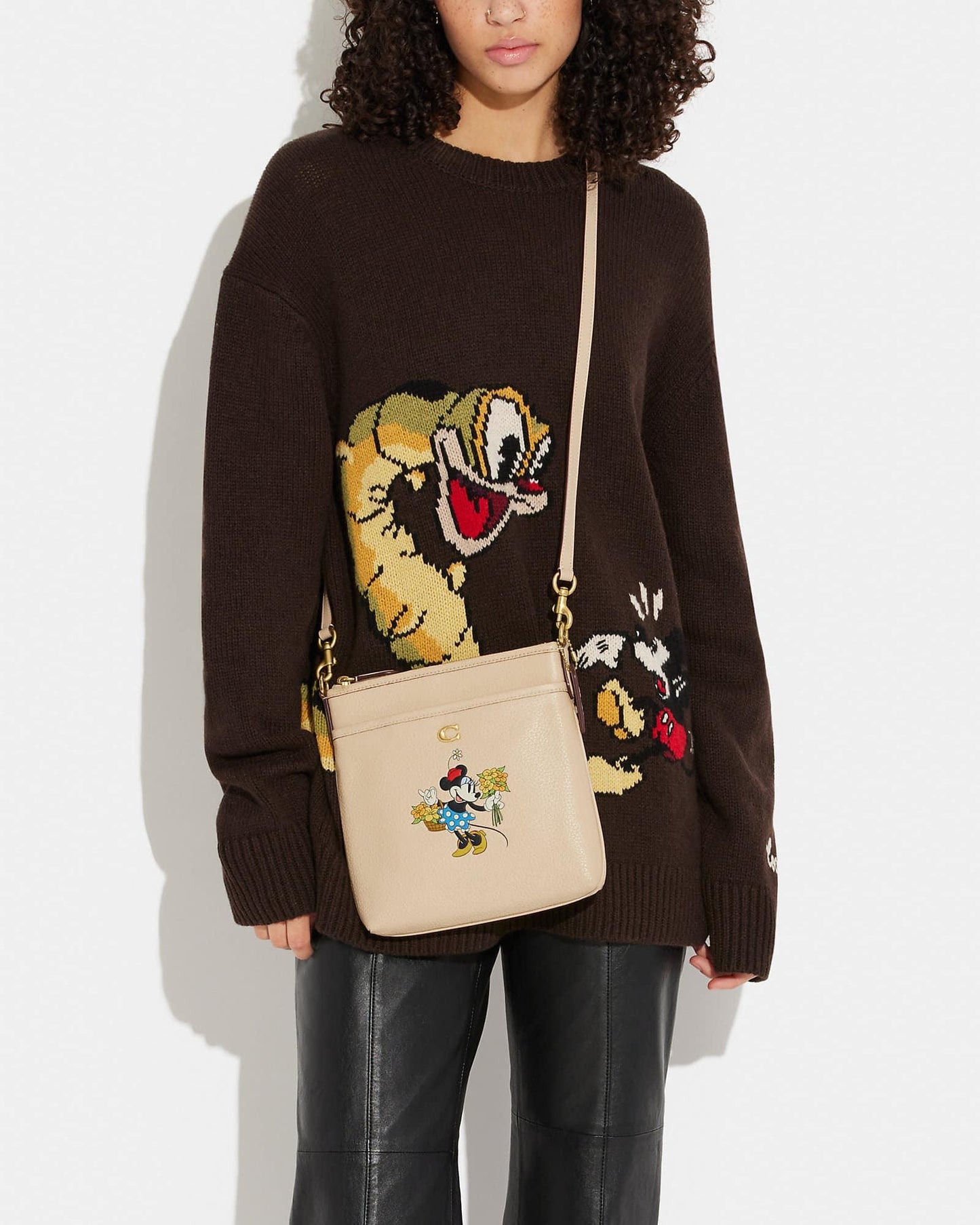Disney X Coach Kitt Messenger Crossbody in Regenerative Leather with Minnie Mouse