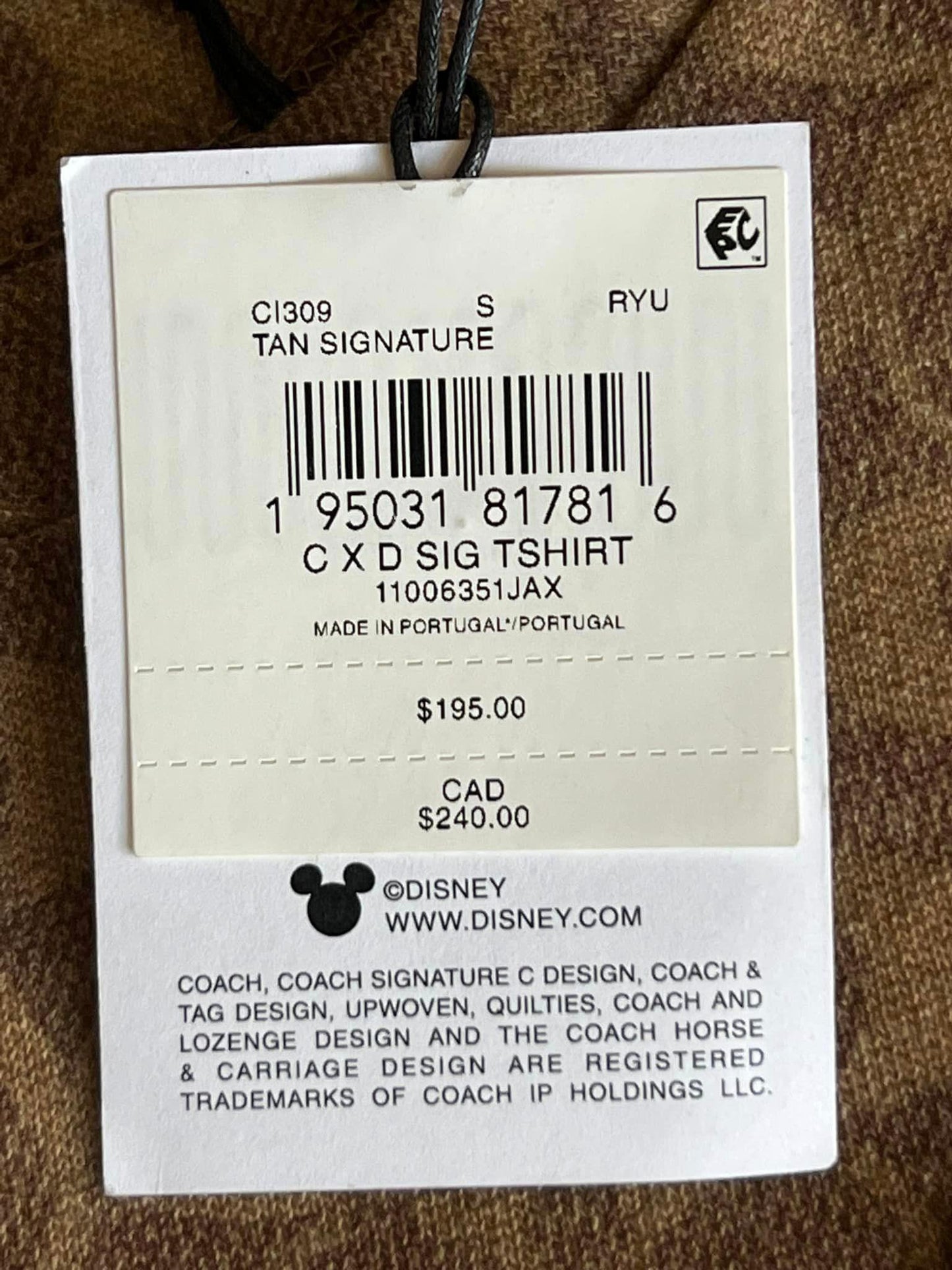 Disney X Coach Signature T Shirt