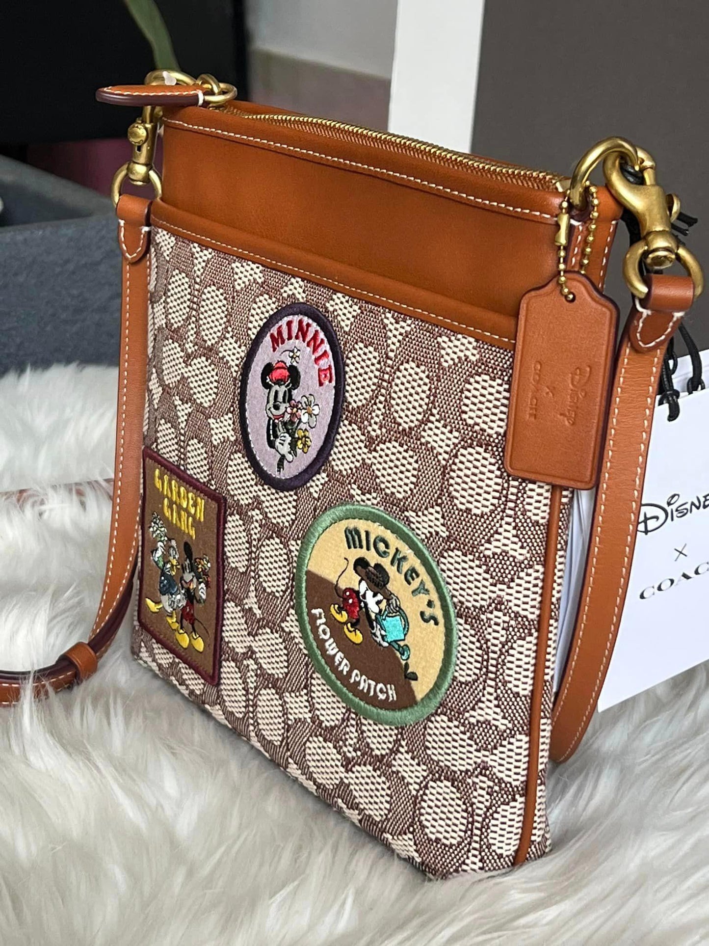Disney X Coach Kitt Messenger Crossbody in Signature Textile Jacquard with Patches