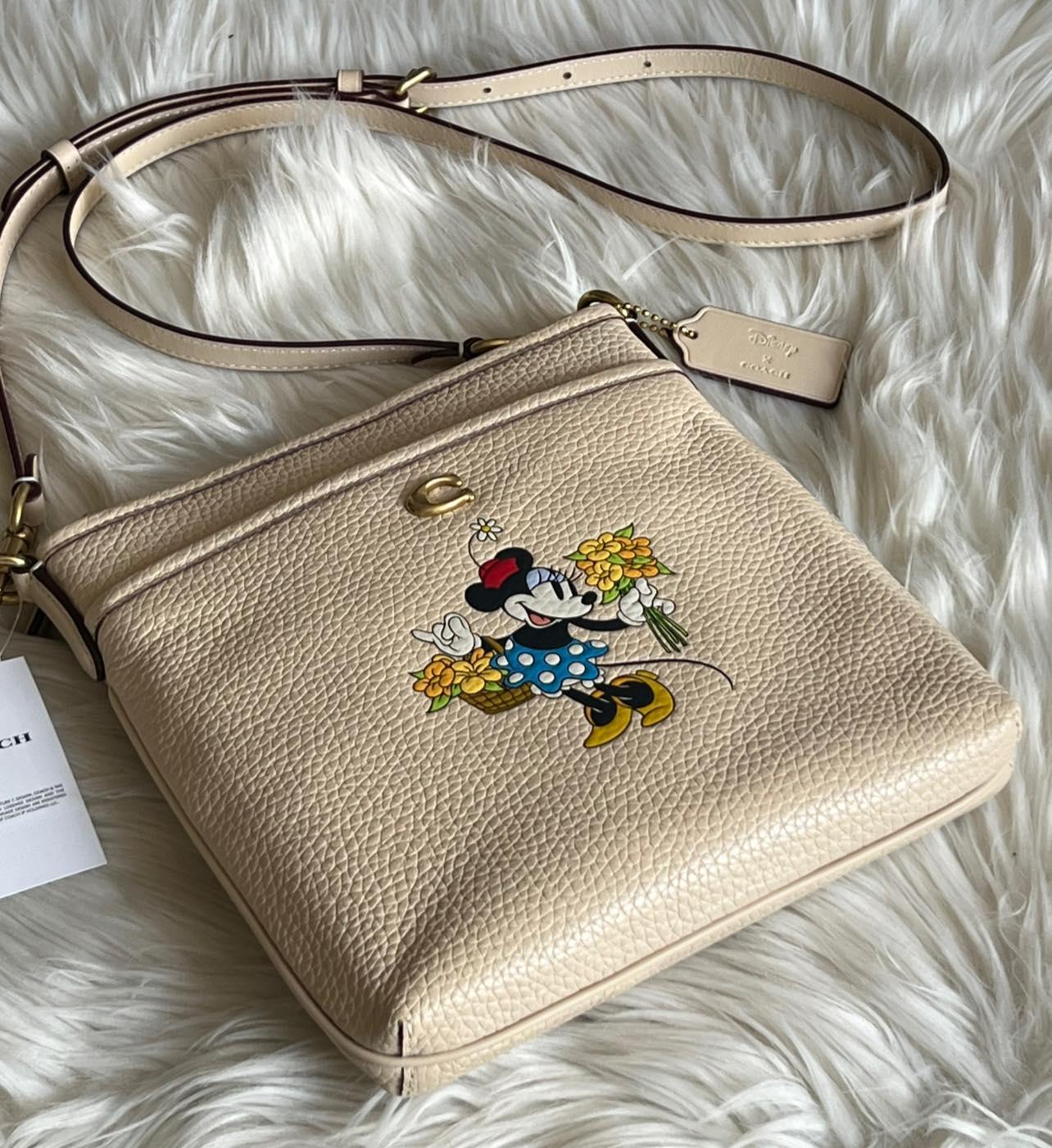 Disney X Coach Kitt Messenger Crossbody in Regenerative Leather with Minnie Mouse