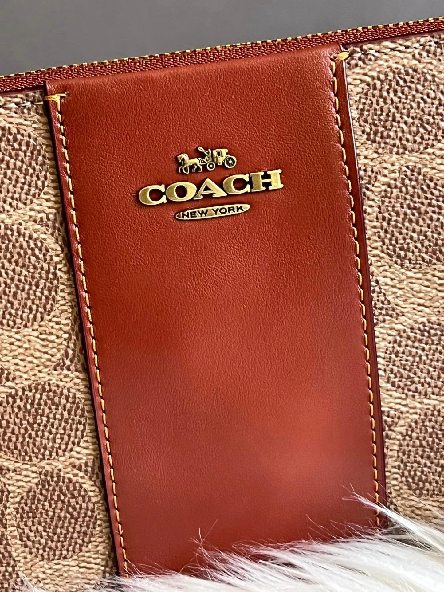 Coach Small Wristlet in Colorblock Signature Canvas