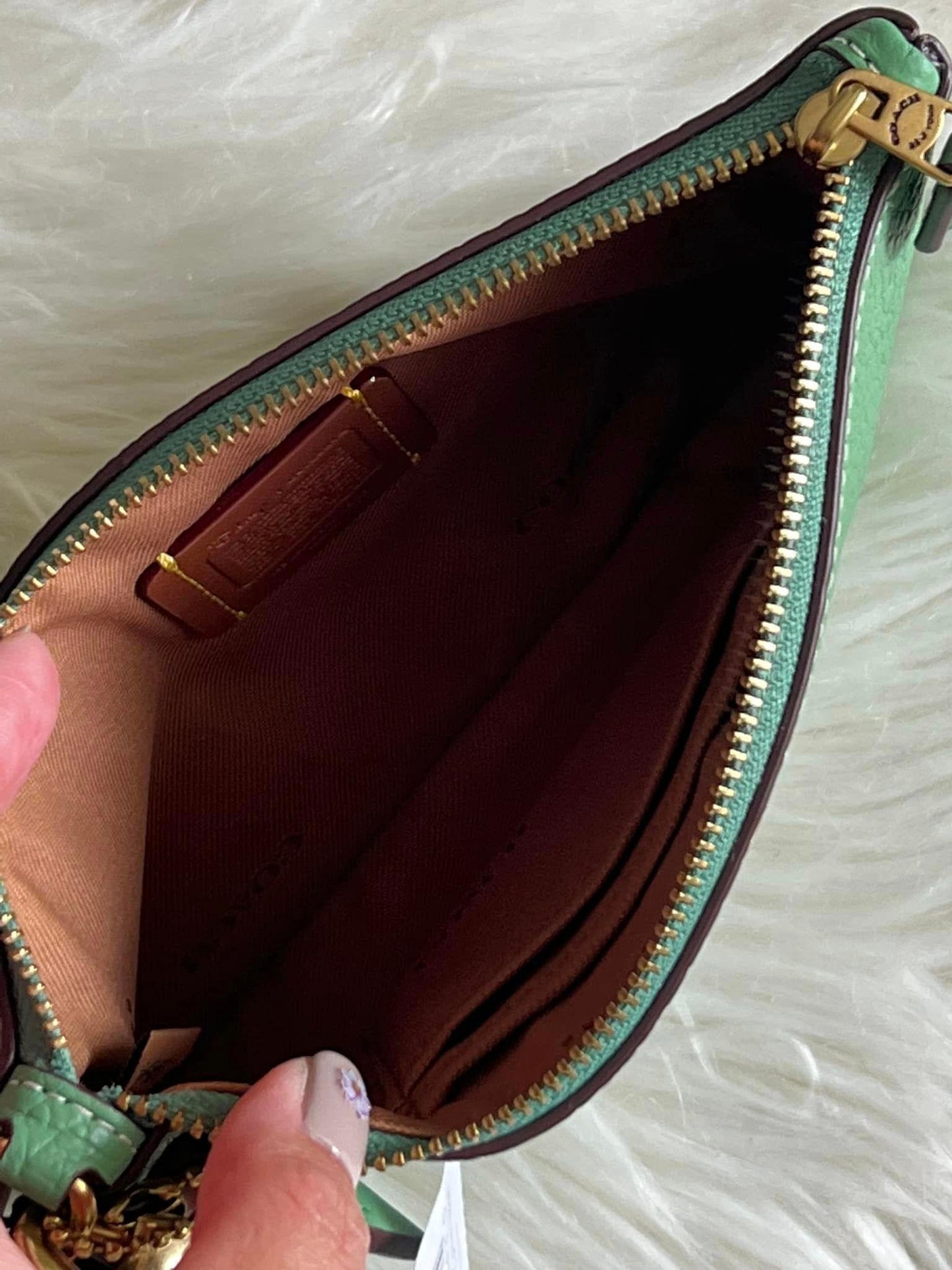 Disney X Coach Small Wristlet in Regenerative Leather with Donald Duck