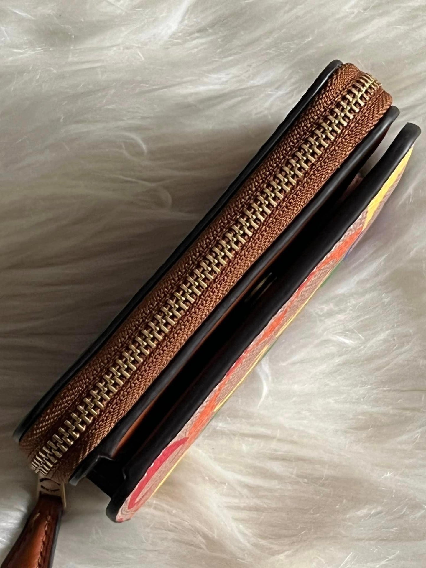 Coach Billfold Wallet in Rainbow Signature Canvas