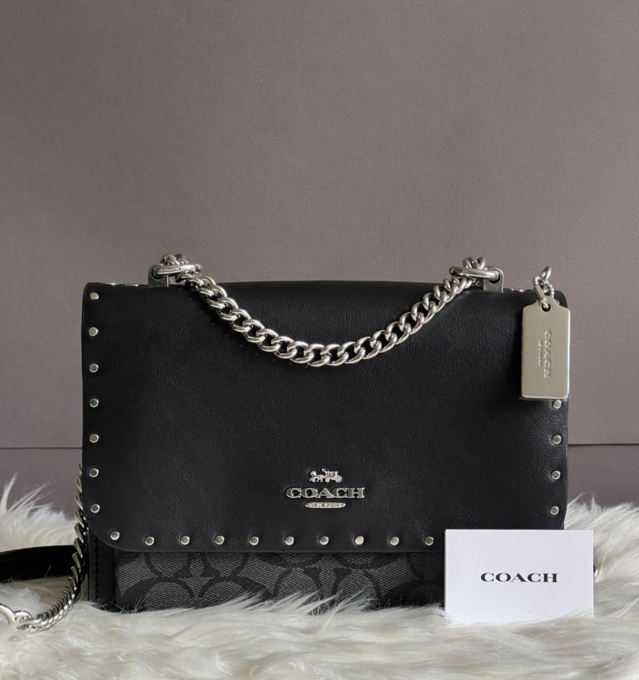 Coach Klare Crossbody in Signature Canvas with Rivets