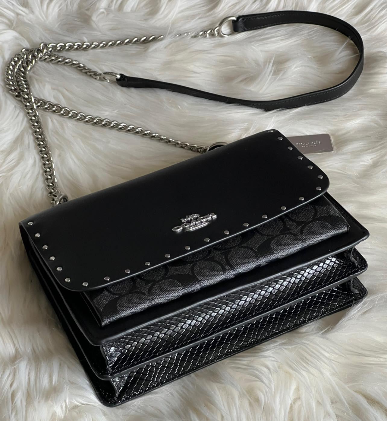 Coach Klare Crossbody in Signature Canvas with Rivets