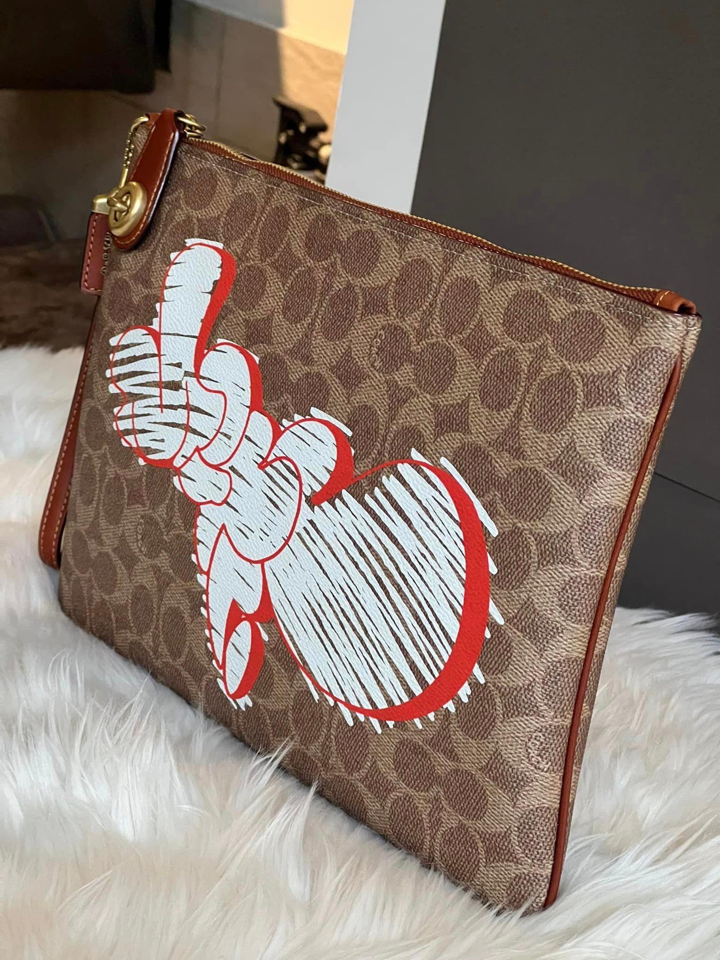 Coach X Mint + Serf Large Turnlock Wristlet in Signature Canvas