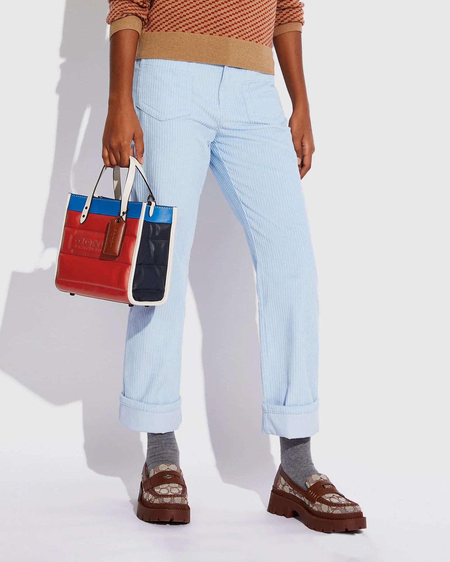 Coach Field Tote 22 with Colorblock Quilting and Coach Badge