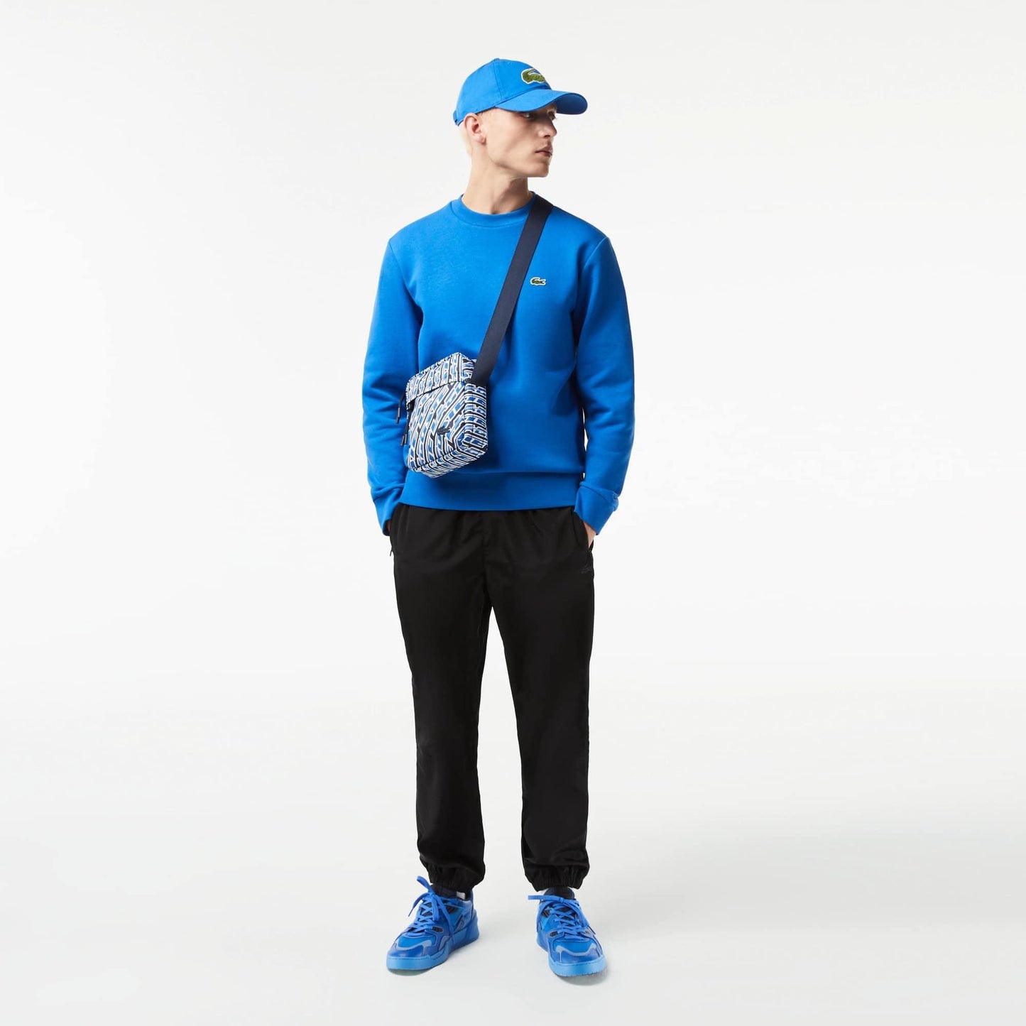 Lacoste Men’s Neocroc Logo Print Vertical Messenger Bag