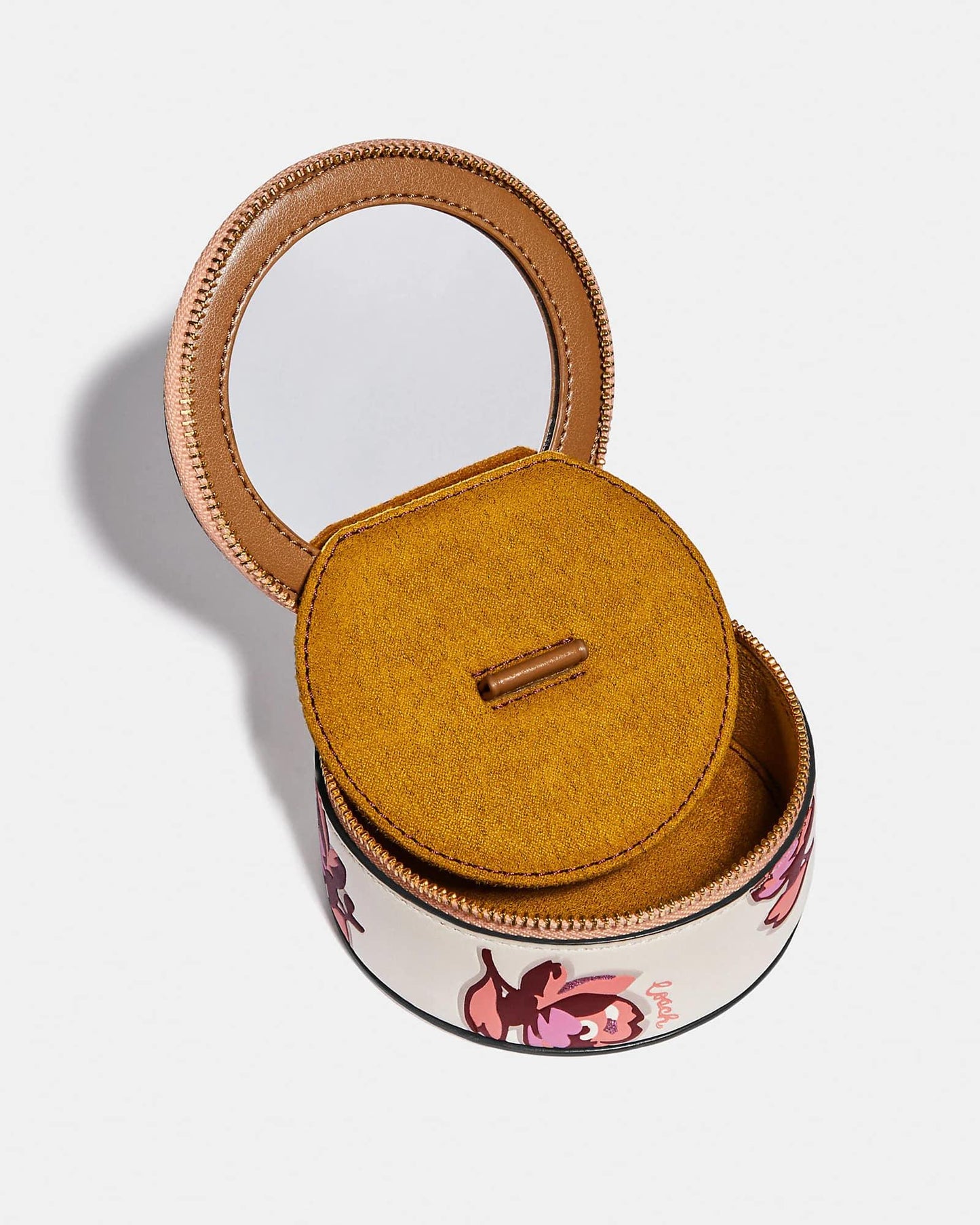 Coach Round Jewelry Case with Floral Print
