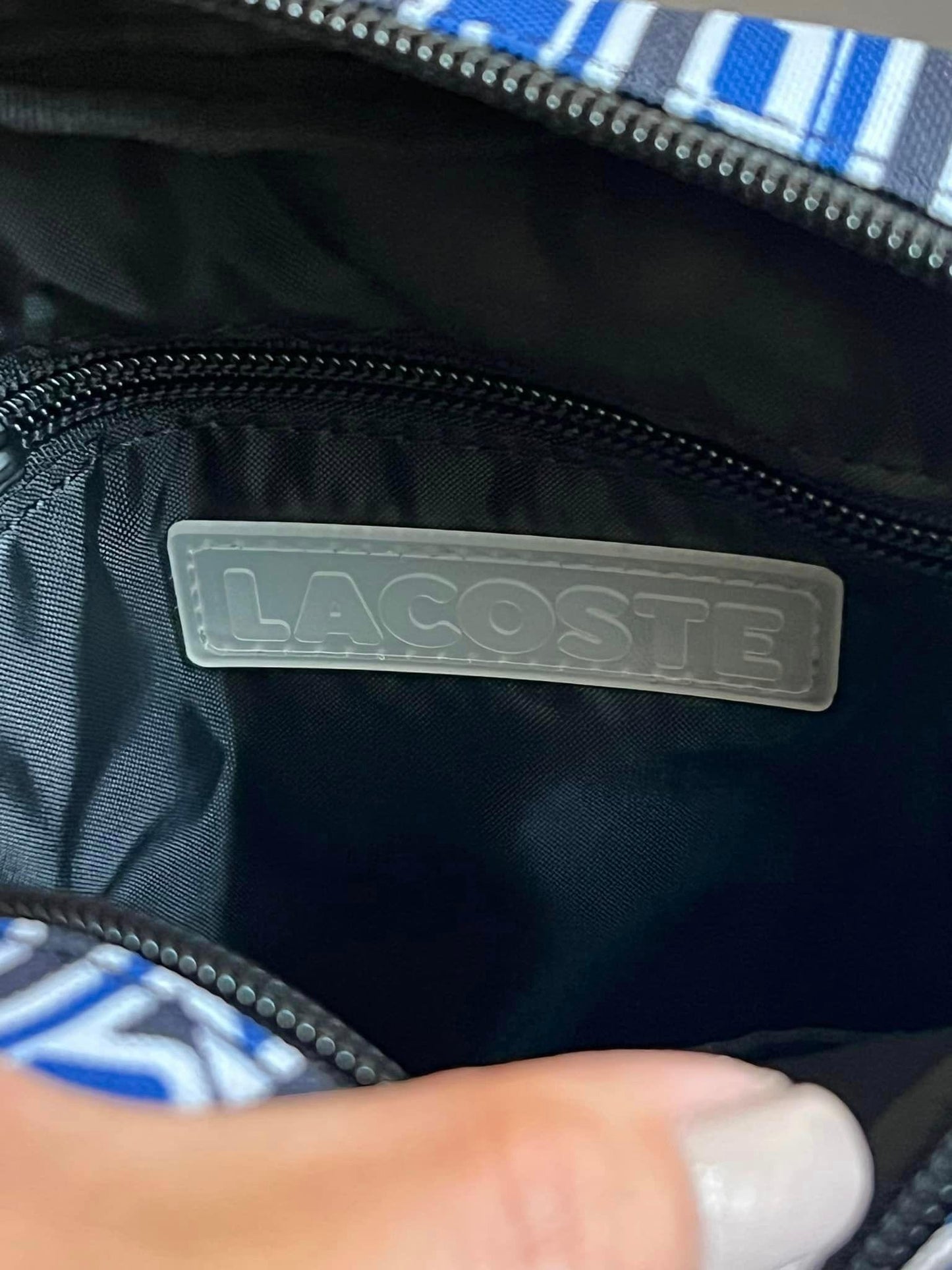 Lacoste Men’s Neocroc Logo Print Vertical Messenger Bag