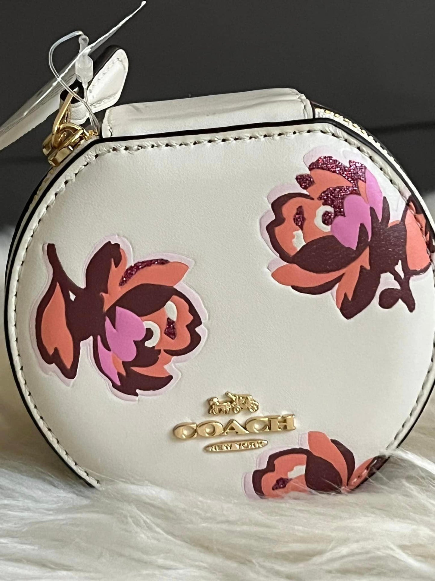 Coach Round Jewelry Case with Floral Print