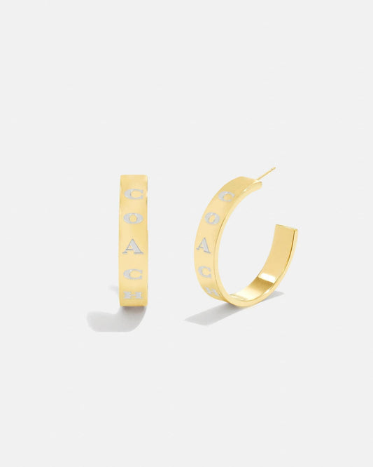 Coach Pegged Hoop Earrings