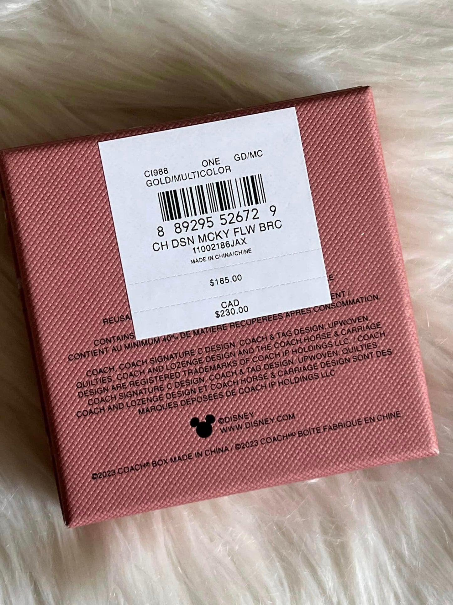 Disney X Coach Mickey Mouse Flower Bee Bracelet