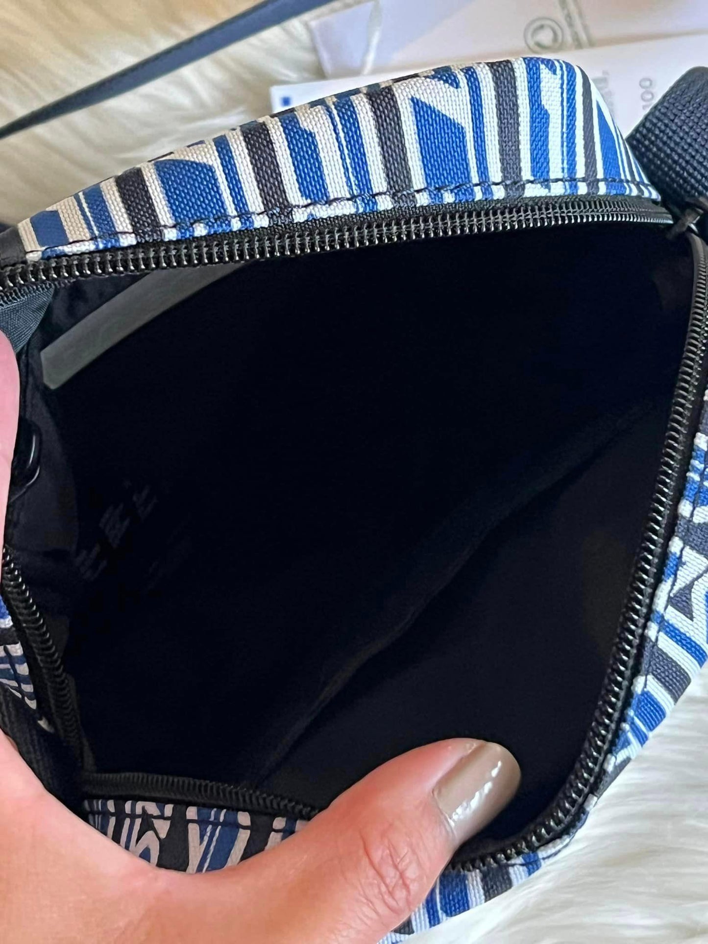 Lacoste Men’s Neocroc Logo Print Vertical Messenger Bag