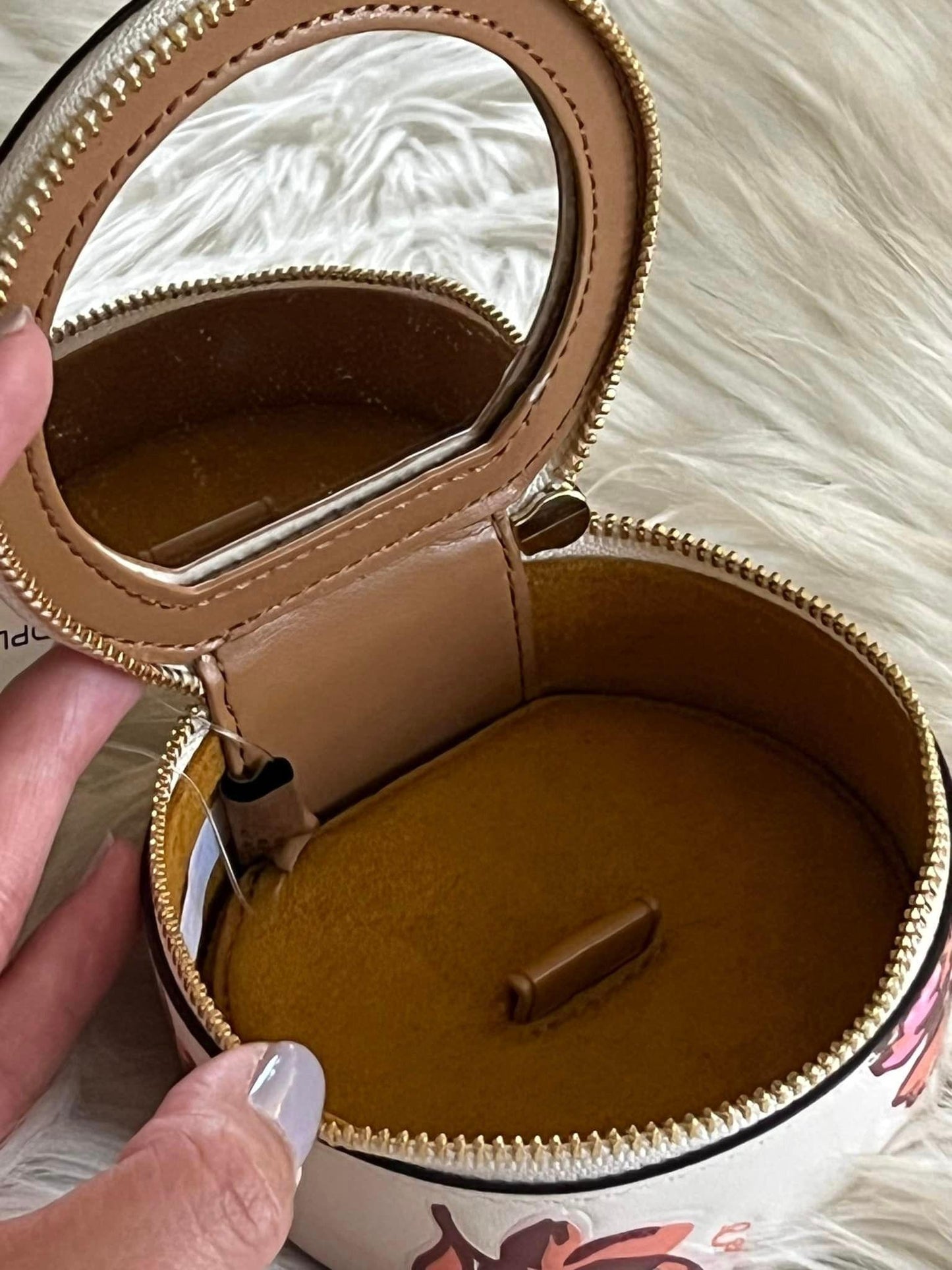 Coach Round Jewelry Case with Floral Print