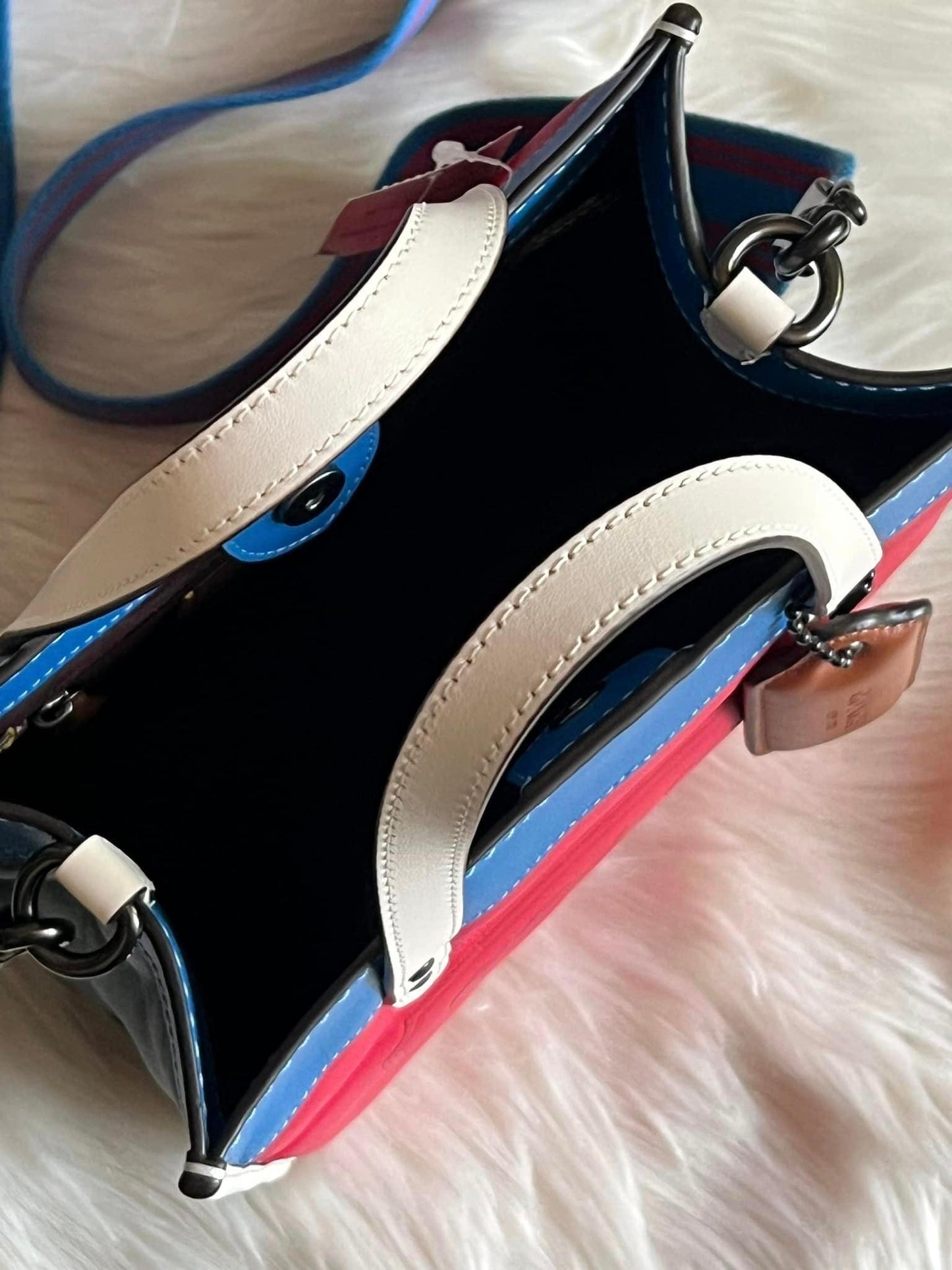 Coach Field Tote 22 with Colorblock Quilting and Coach Badge