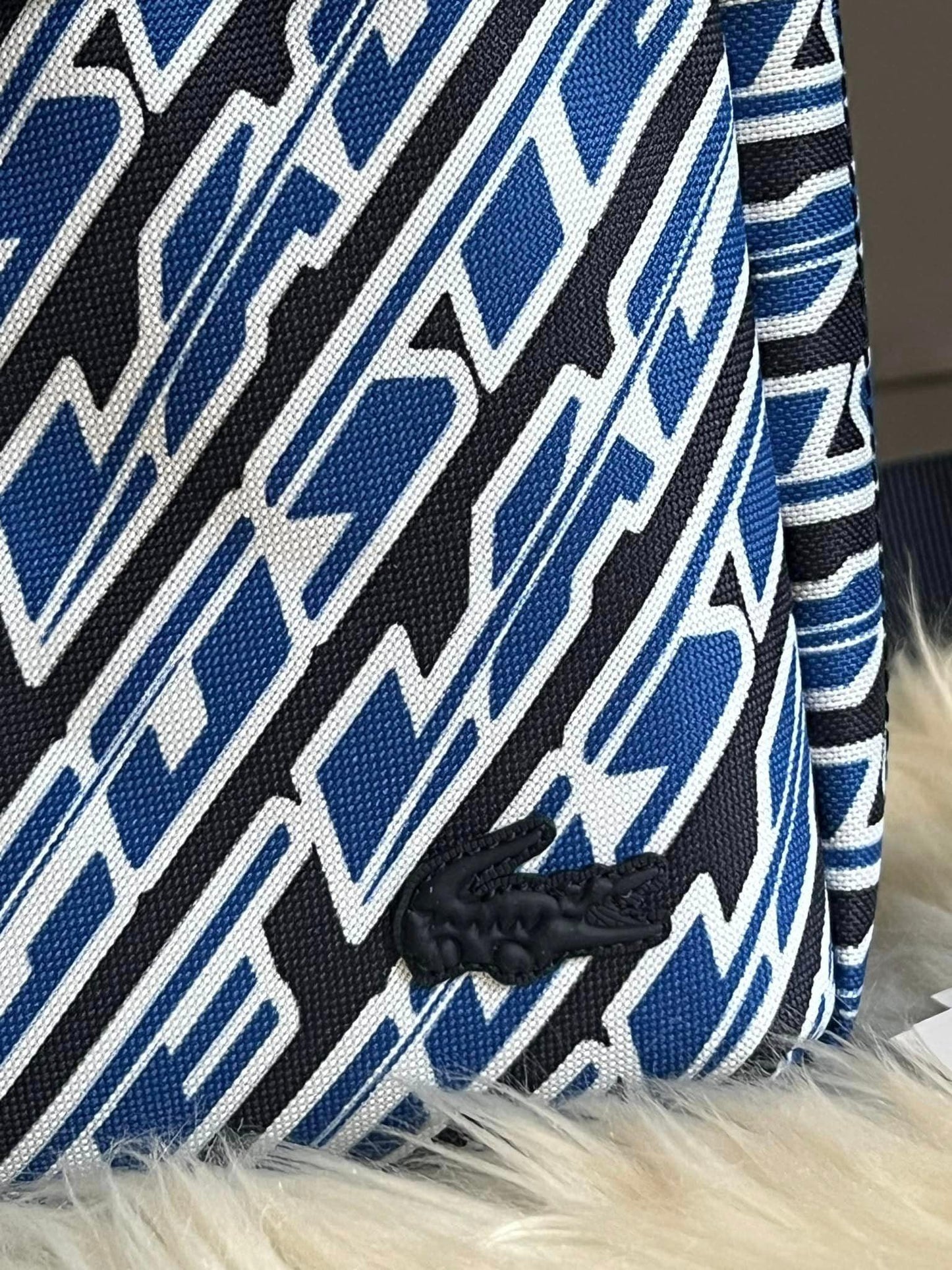 Lacoste Men’s Neocroc Logo Print Vertical Messenger Bag