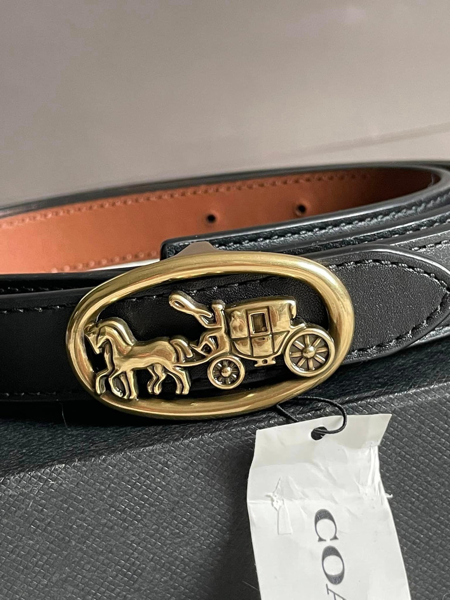 Coach Horse and Carriage Buckle Reversible Belt