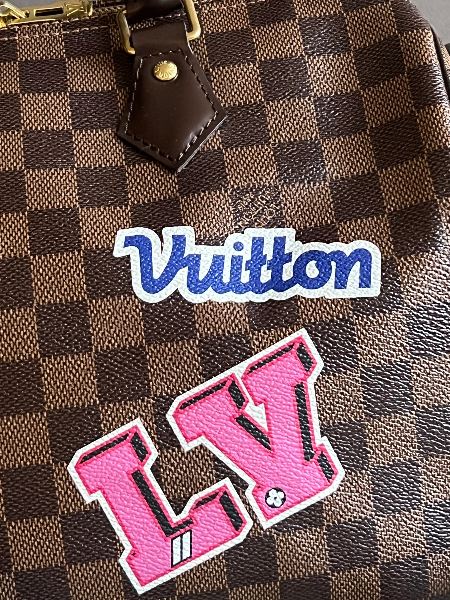 Louis Vuitton Damier Speedy 30 World Tour with Patches