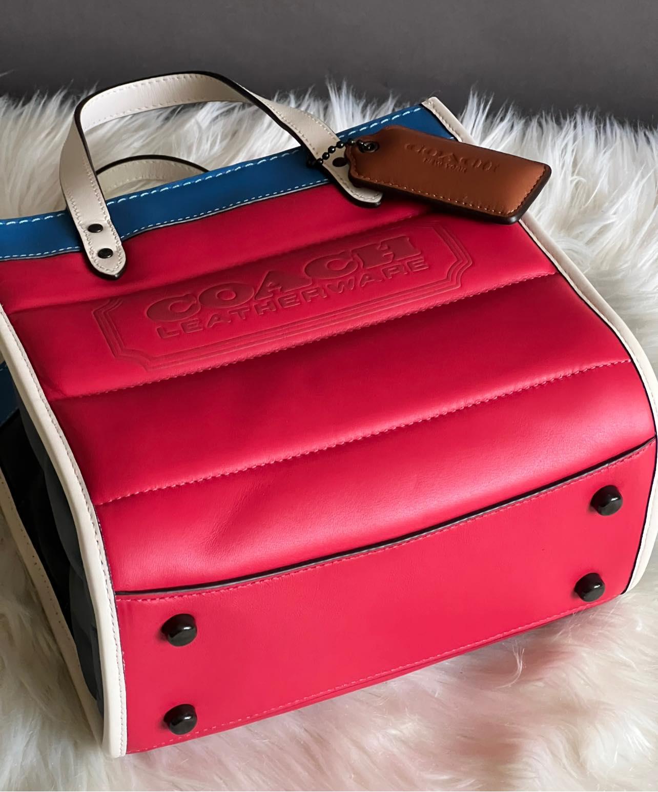 Coach Field Tote 22 with Colorblock Quilting and Coach Badge