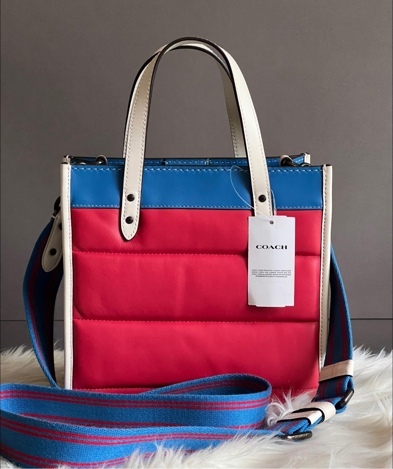 Coach Field Tote 22 with Colorblock Quilting and Coach Badge