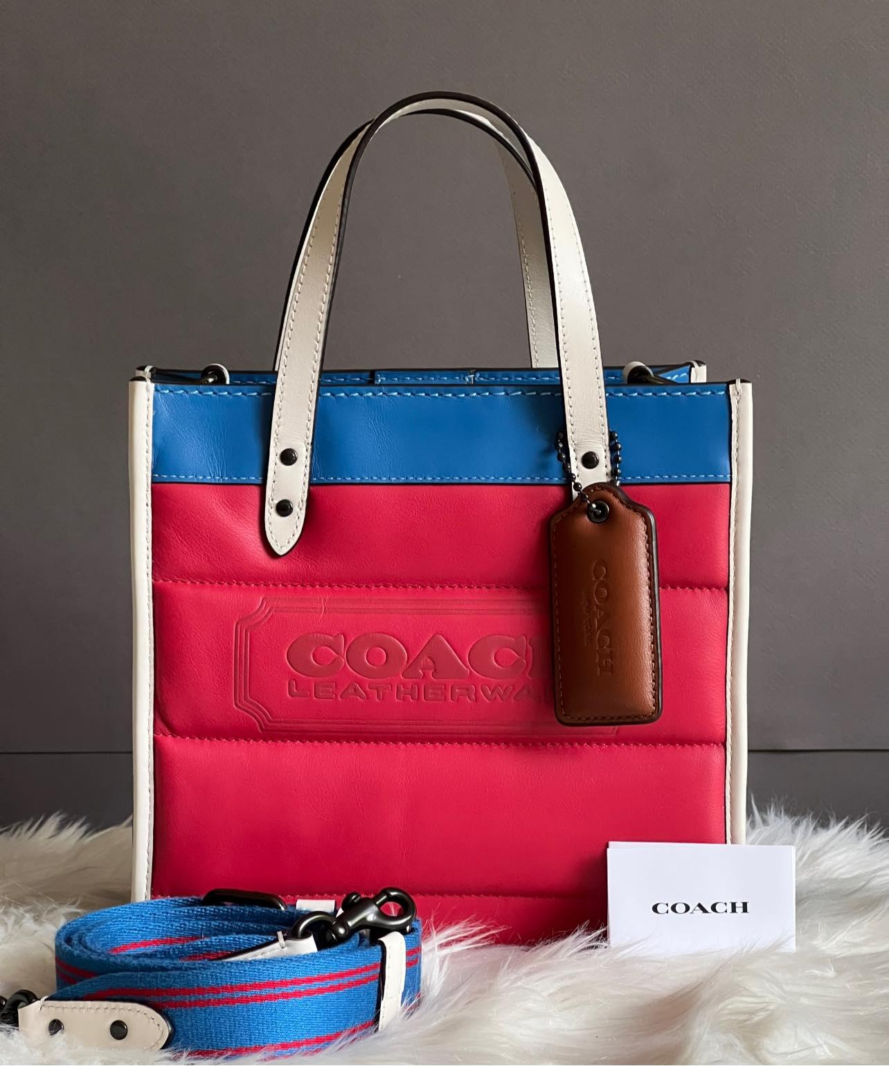 Coach Field Tote 22 with Colorblock Quilting and Coach Badge