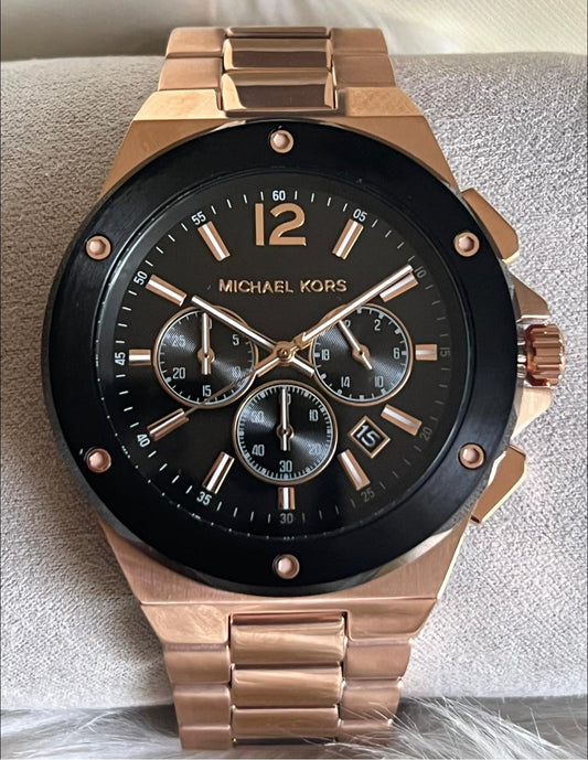 Michael Kors Men’s Lennox Chronograph Rose Gold-Tone Stainless Steel Watch