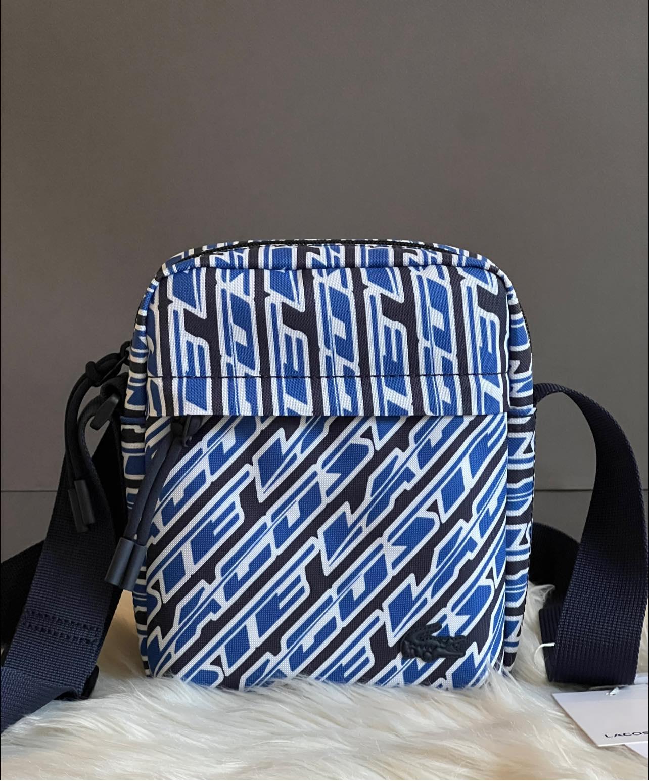 Lacoste Men’s Neocroc Logo Print Vertical Messenger Bag